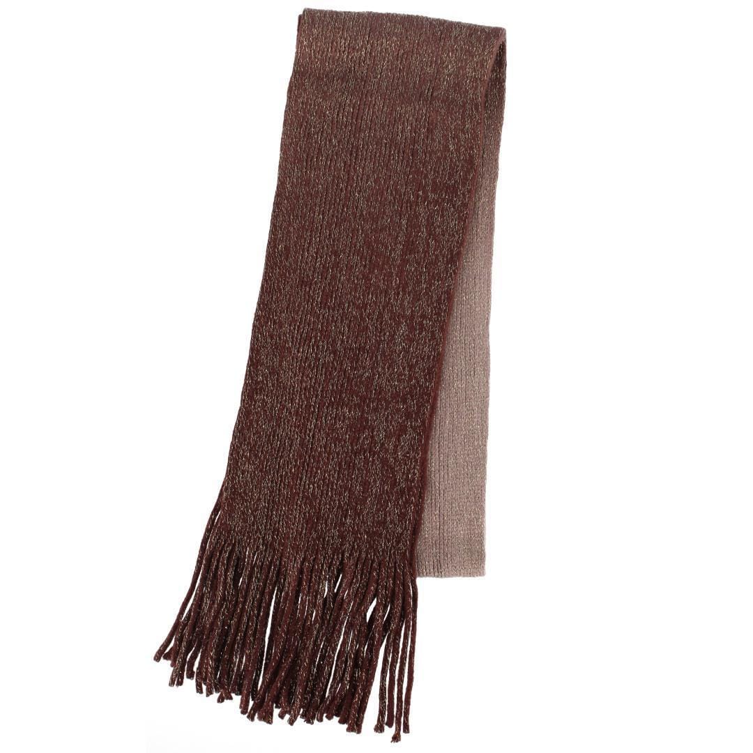 CTM® Women's Drop Dye Lurex Winter Scarf - Brown