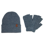 Marbled Hat and Fingerless Gloves Winter Set