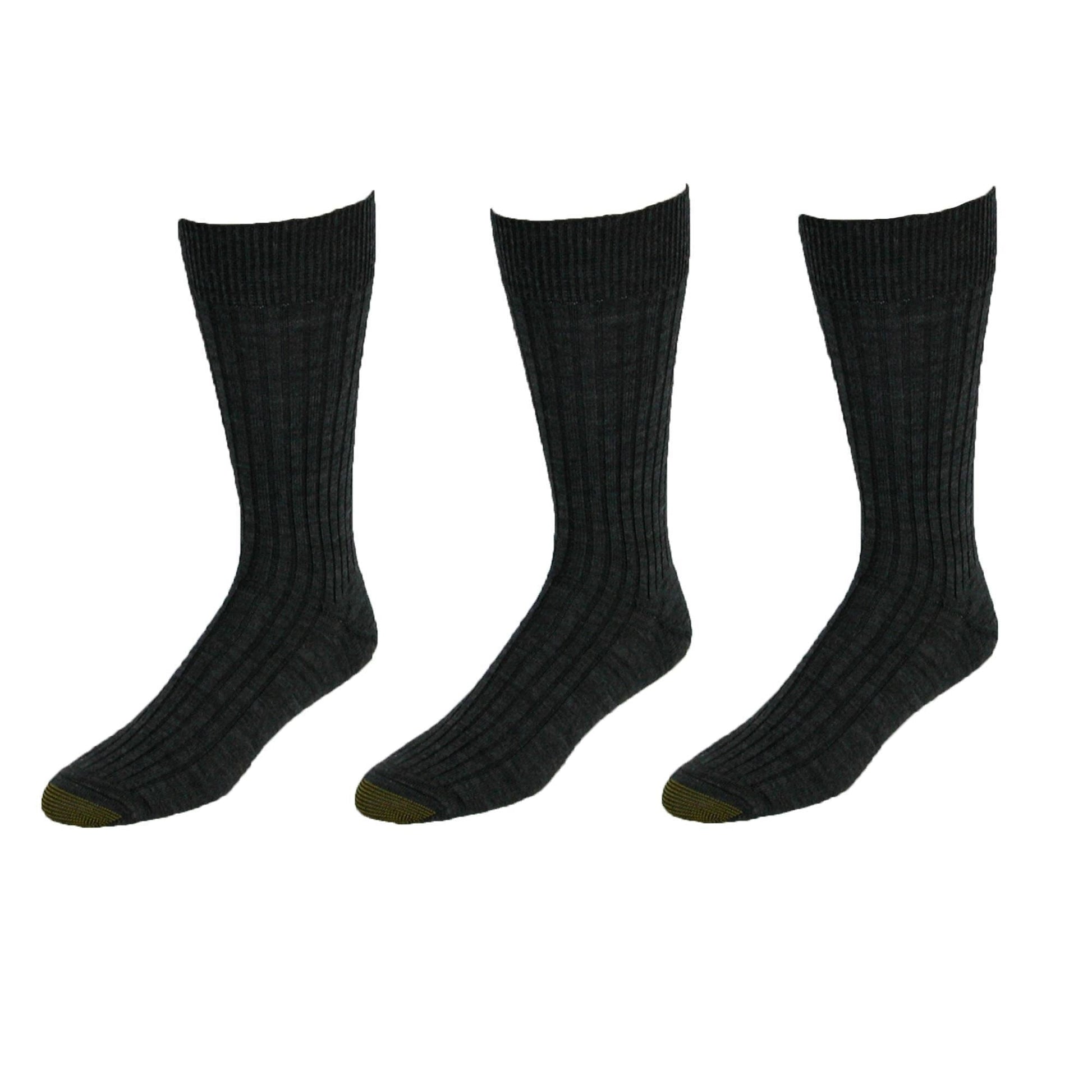 Gold Toe Men's Windsor Wool Socks (Pack of 3) - Black