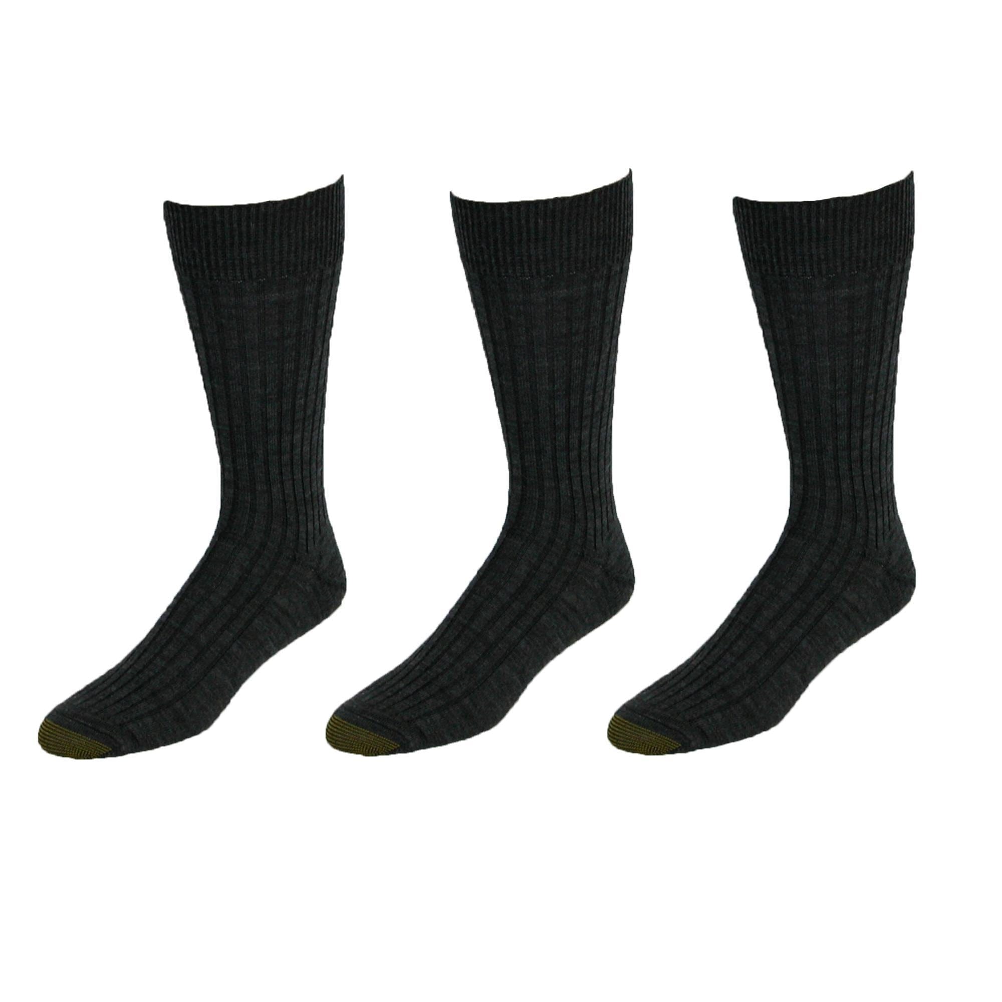 Gold Toe Men's Windsor Wool Socks (Pack of 3) - Black