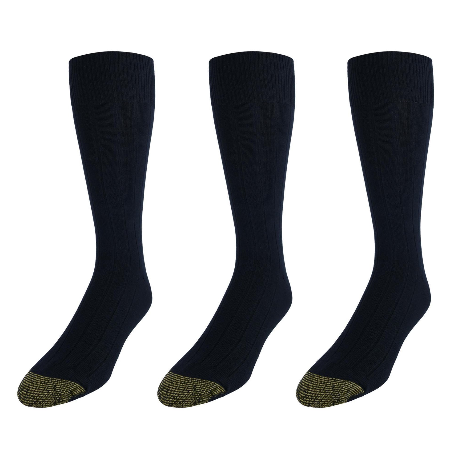 Gold Toe Mens Hampton Casual Dress Socks (Pack of 3) - Black