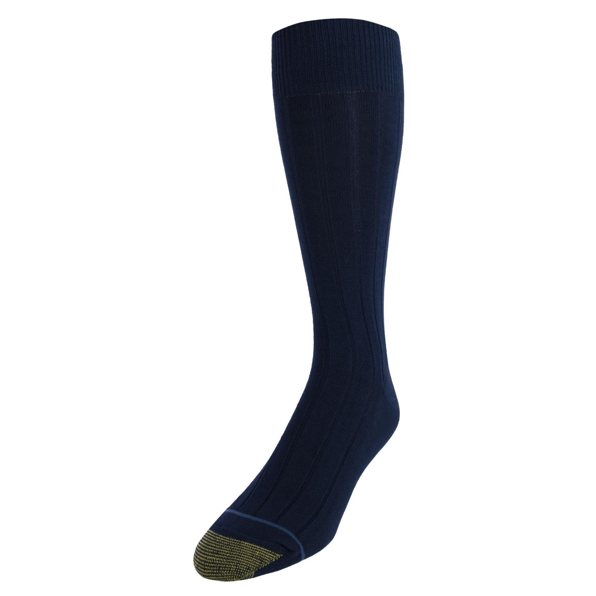 Gold Toe Mens Hampton Casual Dress Socks (Pack of 3) - Navy