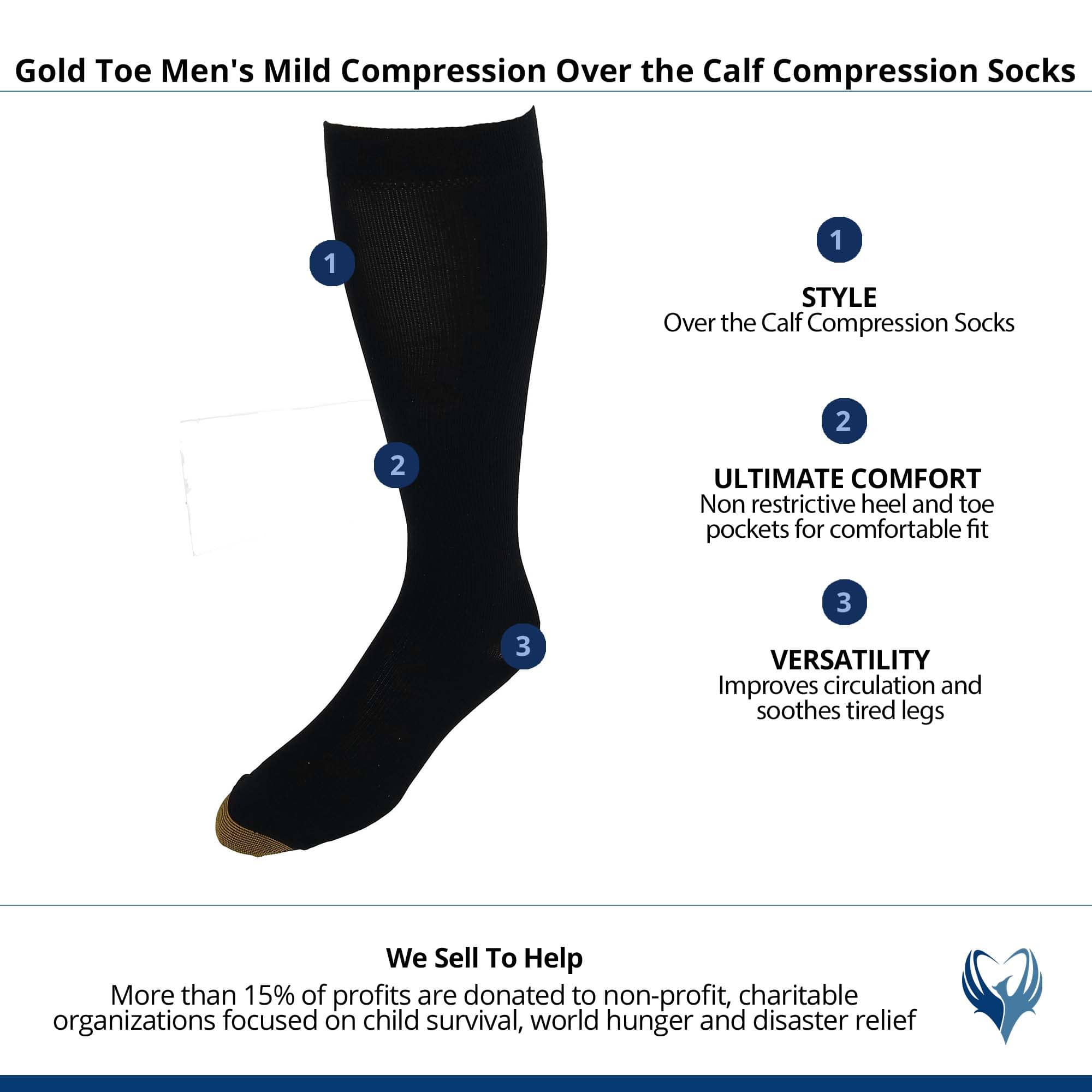 Men's Mild Compression Over the Calf Compression Socks by Gold Toe