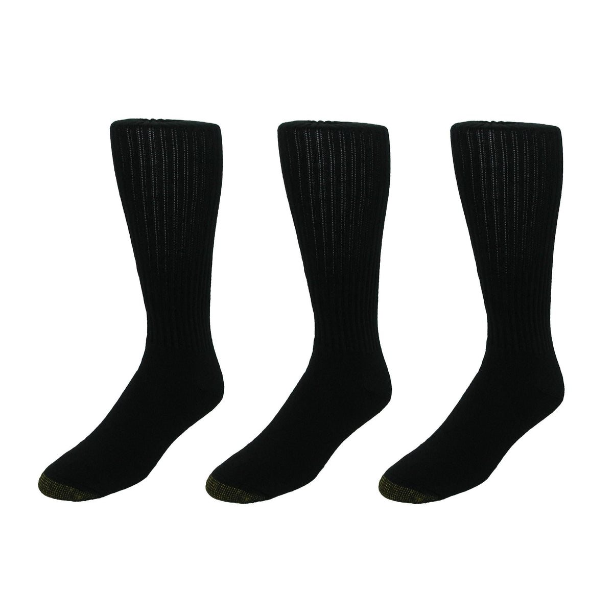 Gold Toe Men's Cotton Ultra Tec Over the Calf Socks (Pack of 3) - Black