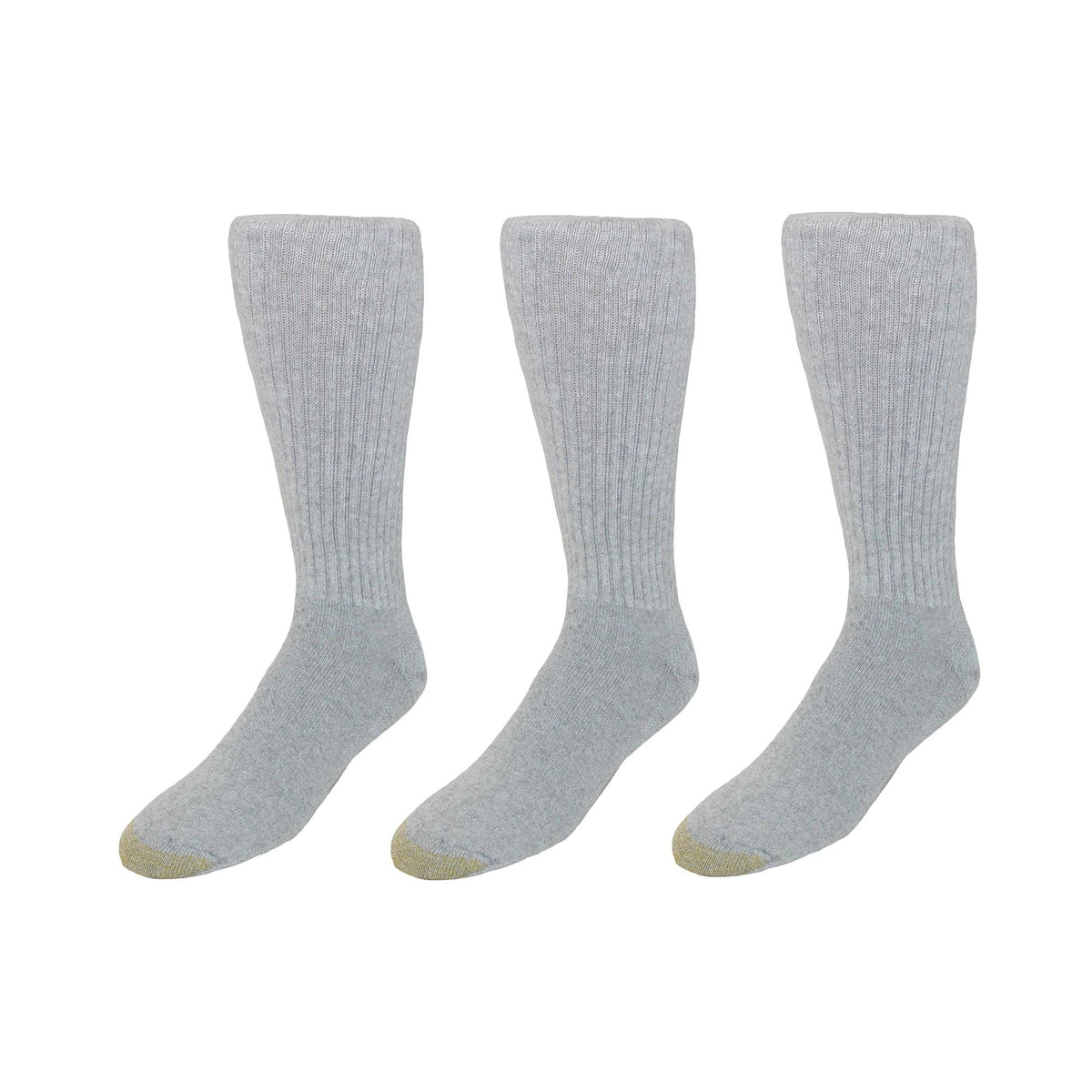 Gold Toe Men's Cotton Ultra Tec Over the Calf Socks (Pack of 3) - Grey Heather