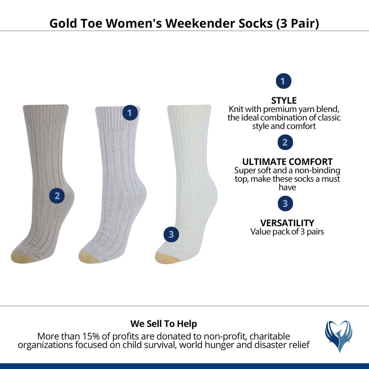 Gold Toe Women's Weekender Socks (3 Pair) - Khaki