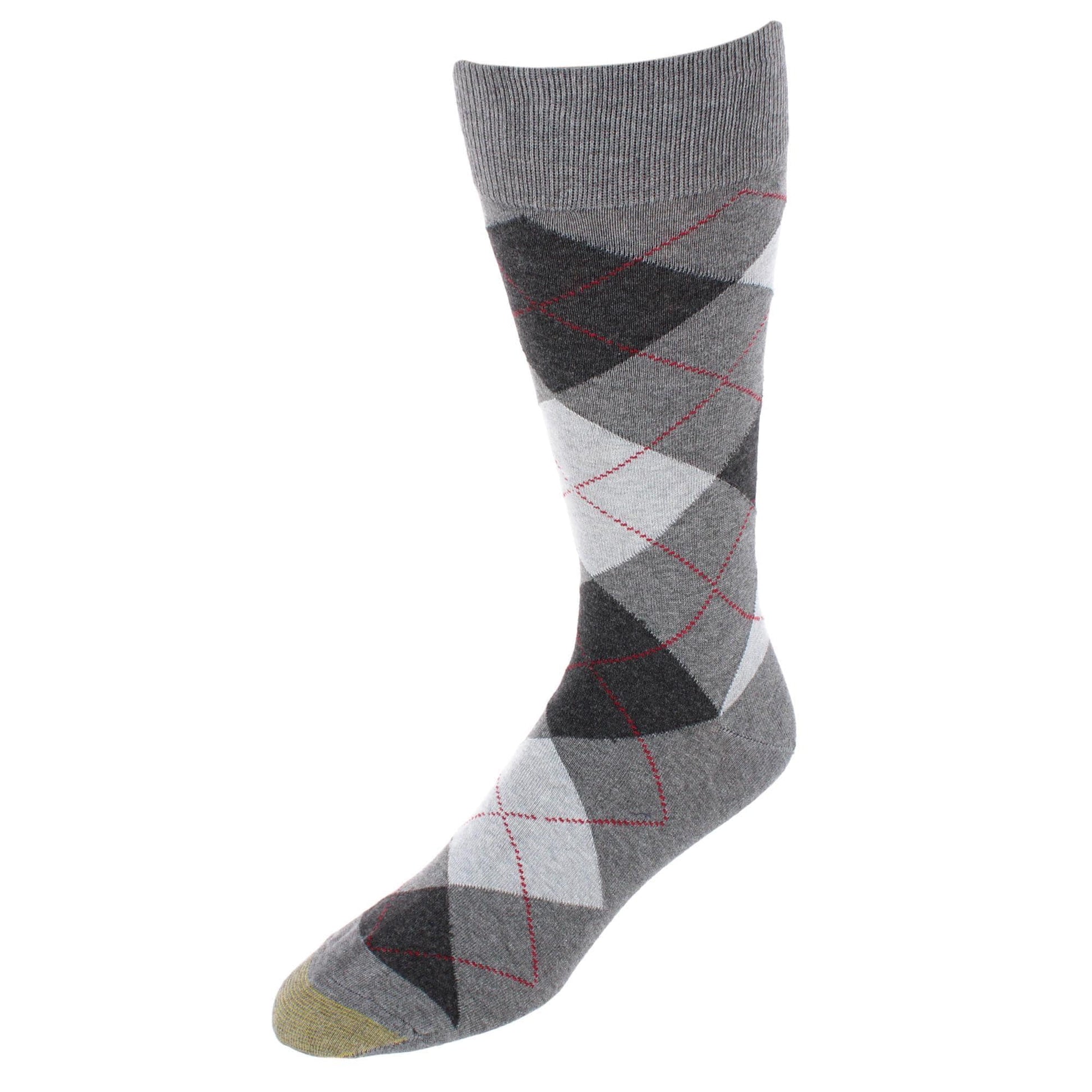 Gold Toe Men's Carlyle Argyle Crew Dress Socks (Pack of 3) - Black