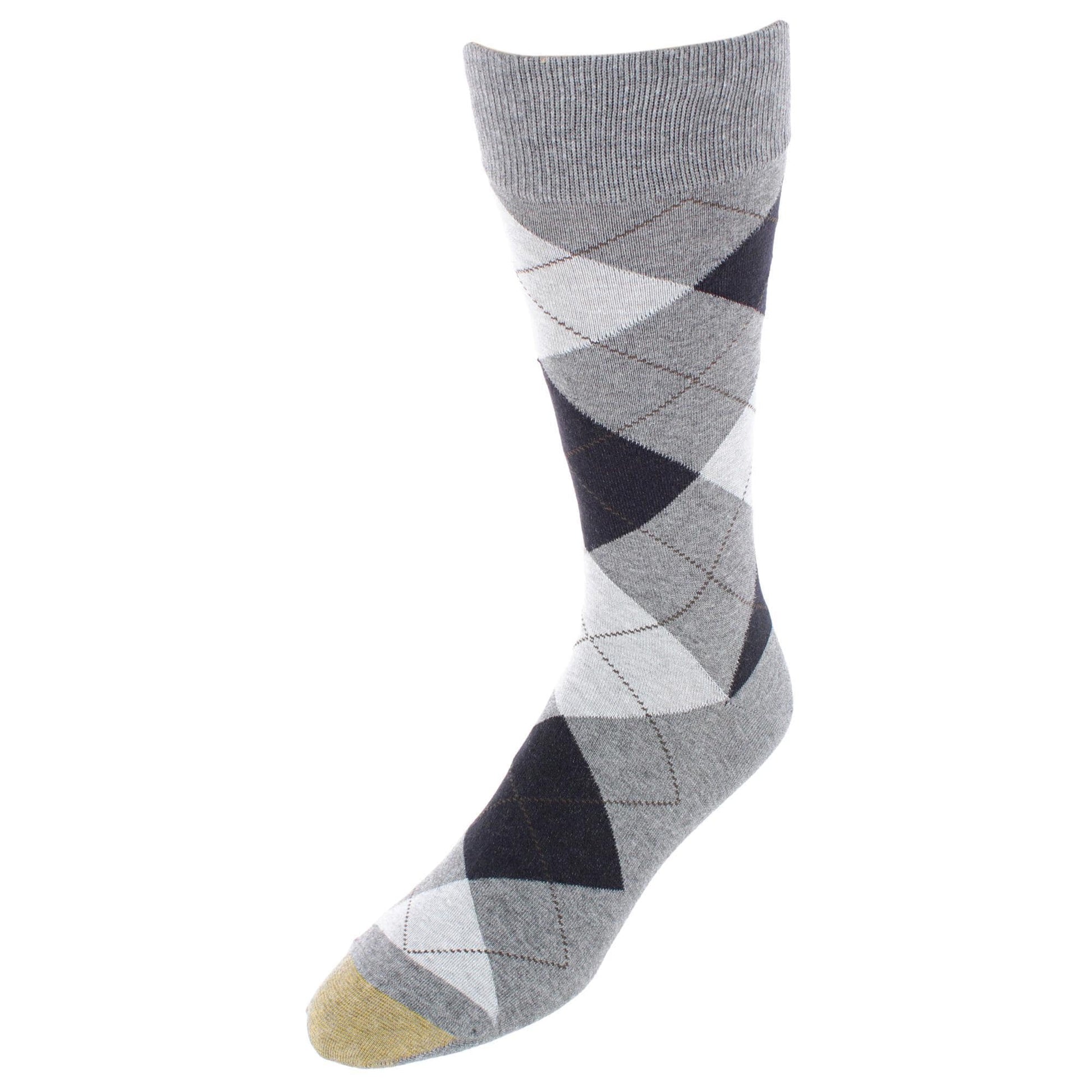 Gold Toe Men's Carlyle Argyle Crew Dress Socks (Pack of 3) - Navy Blue