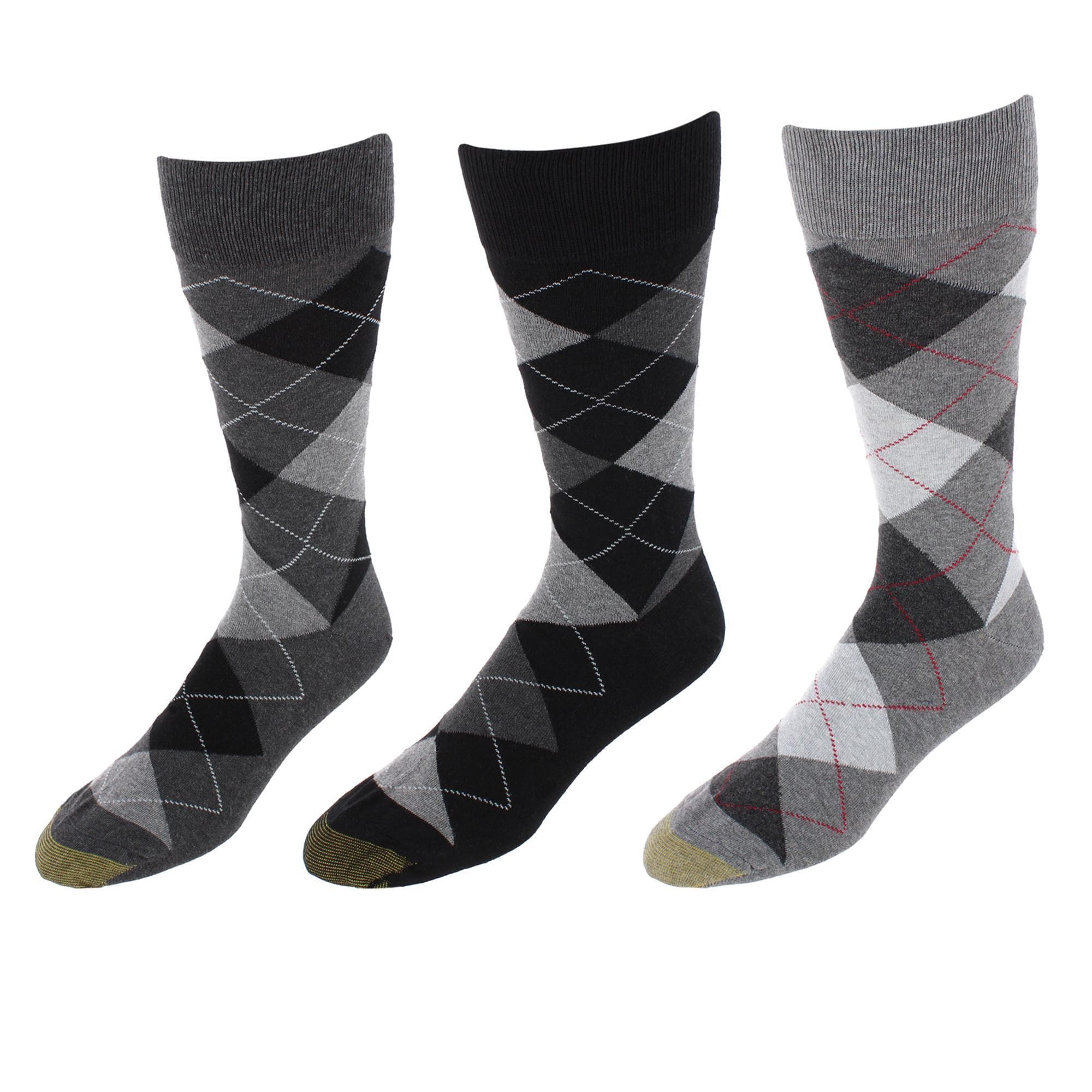 Gold Toe Men's Carlyle Argyle Crew Dress Socks (Pack of 3) - Men's Carlyle Argyle Crew Dress Socks (Pack of 3)