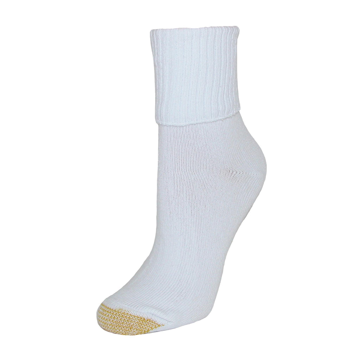 Gold Toe Women's Turn Cuff Bermuda Socks (3 Pair Pack) - White