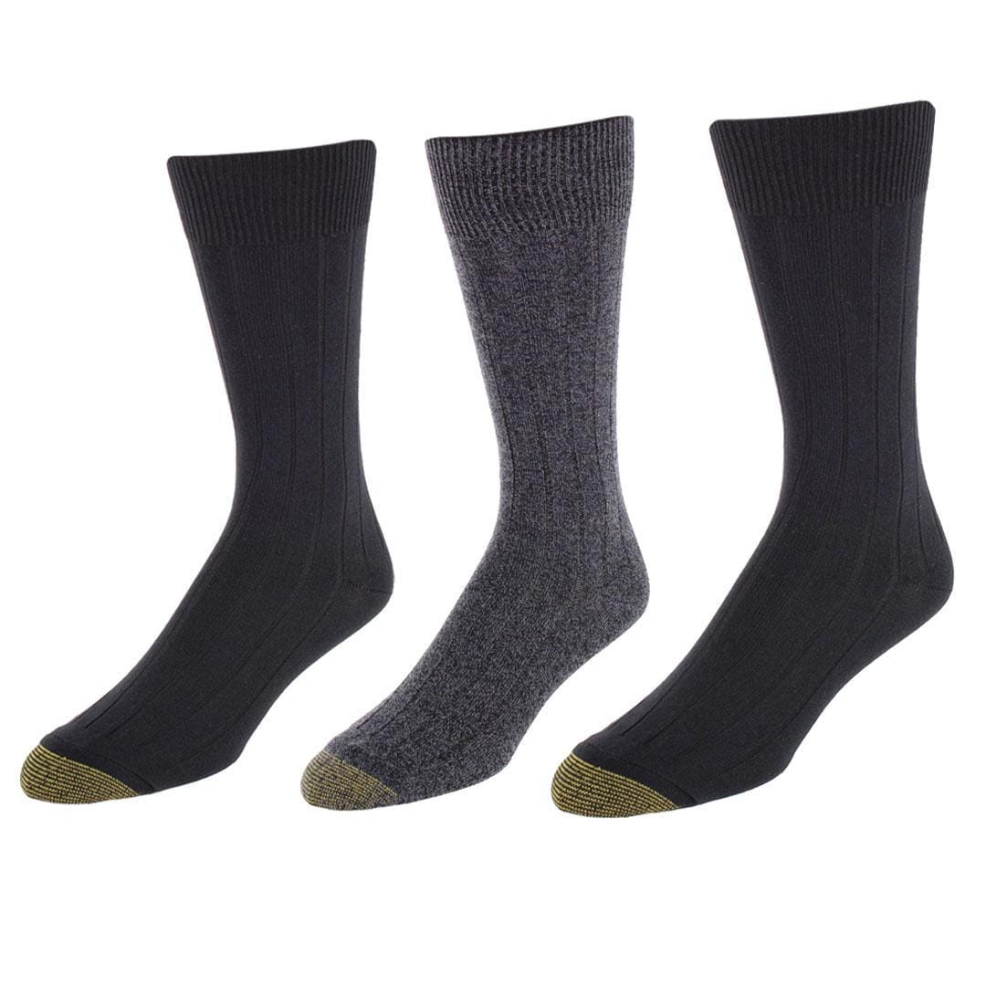 Gold Toe Men's Nantucket Soft Rib Crew Socks (3 Pairs)