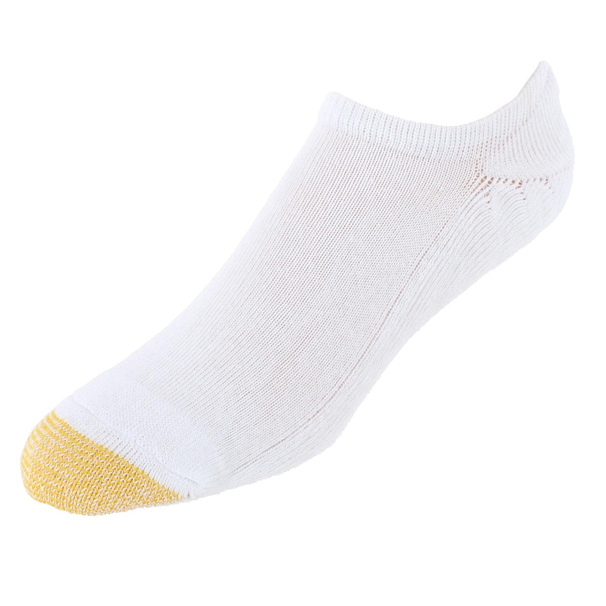 Gold Toe Men's Davenport Invisible Cushioned Sole Socks (6 Pairs) - White