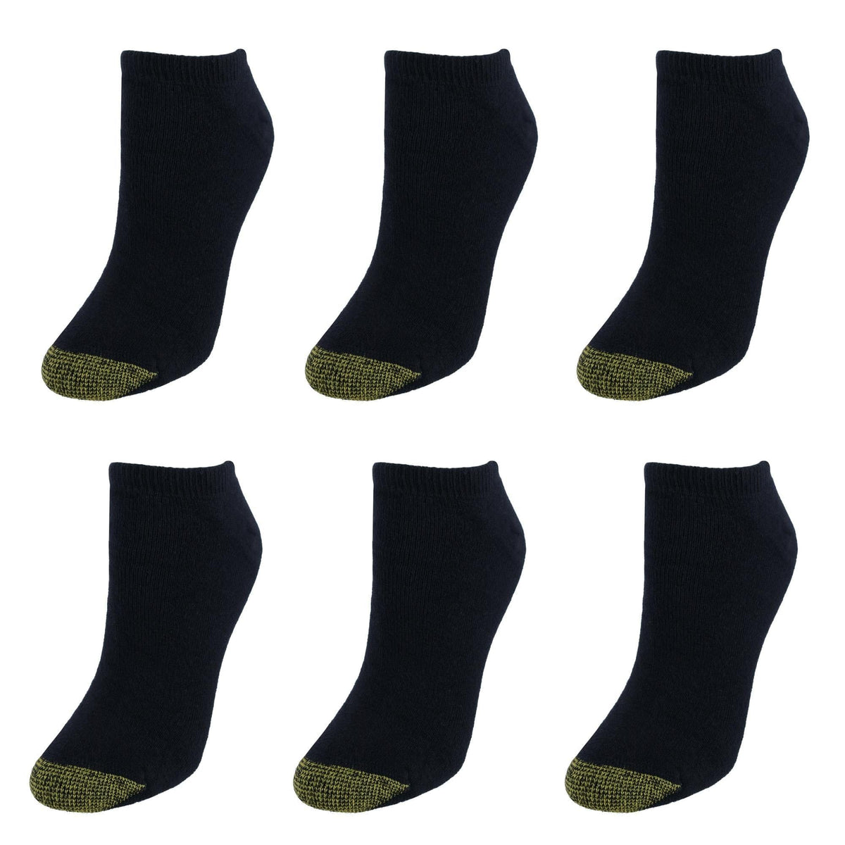Gold Toe Women's Cotton No Show Liner Socks (Pack of 6) - Black