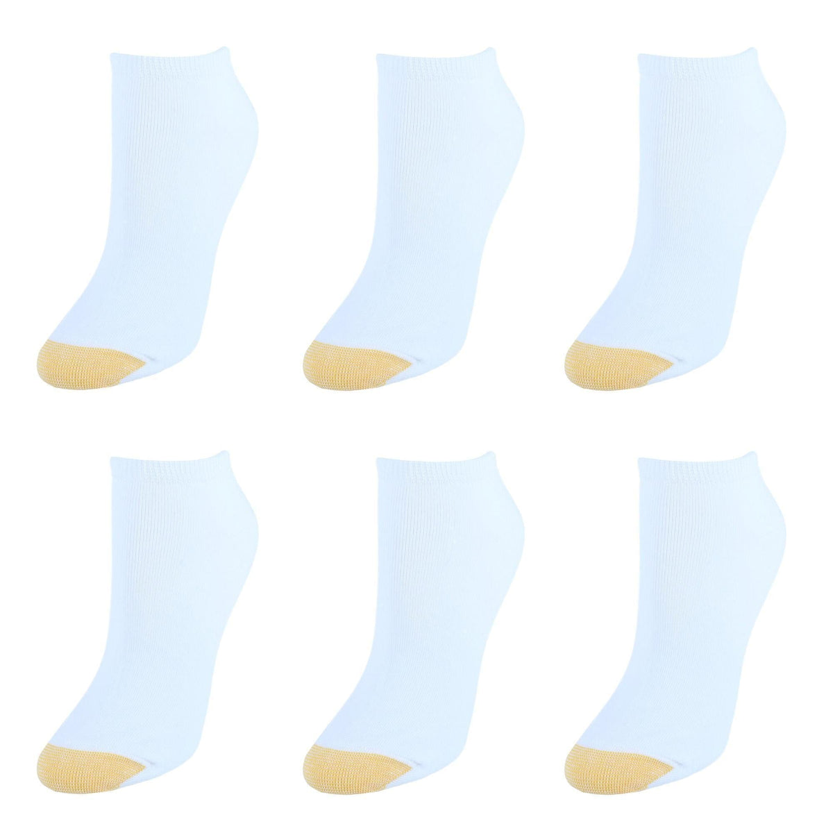 Gold Toe Women's Cotton No Show Liner Socks (Pack of 6) - White
