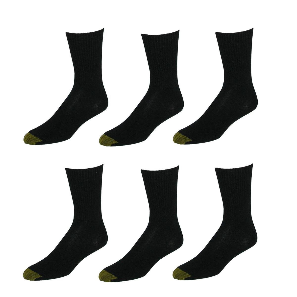 Gold Toe Women's Extended Size Turn Cuff Anklet (6 Pair Pack) - Black
