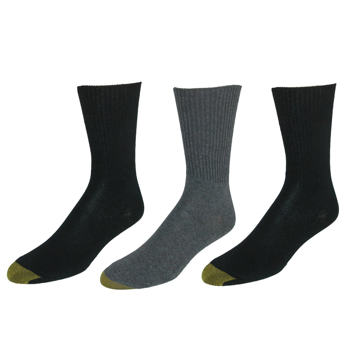 Gold Toe Women's Extended Size Turn Cuff Anklet (6 Pair Pack) - Blue Black Grey