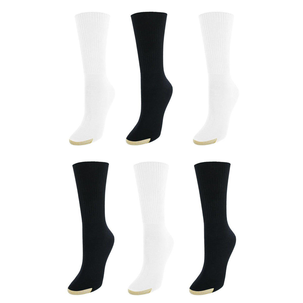 Gold Toe Women's Extended Size Turn Cuff Anklet (6 Pair Pack)