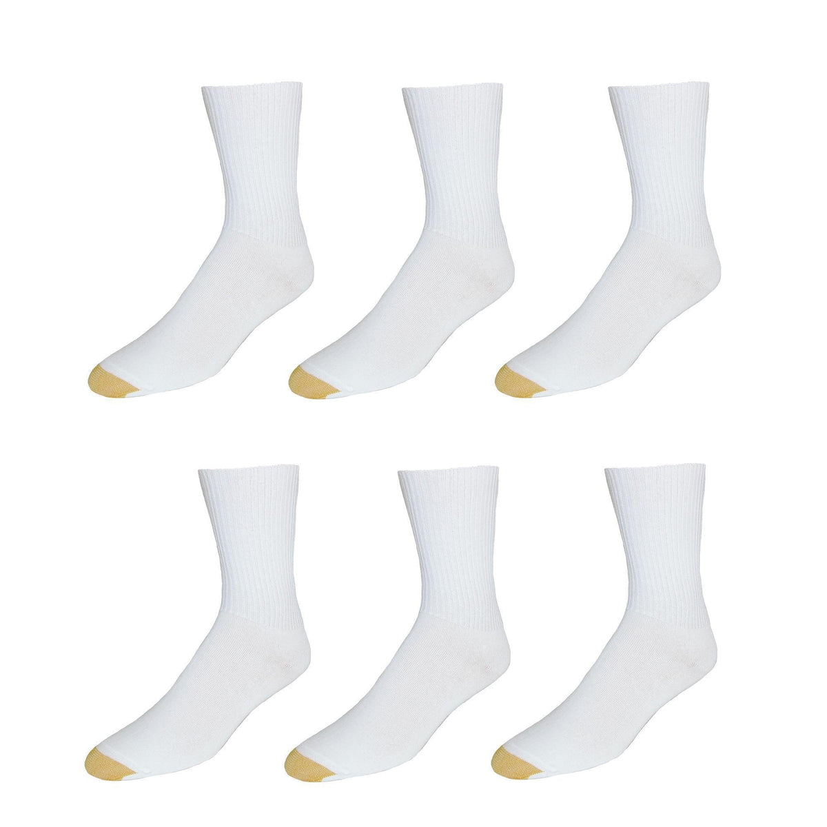 Gold Toe Women's Extended Size Turn Cuff Anklet (6 Pair Pack) - White