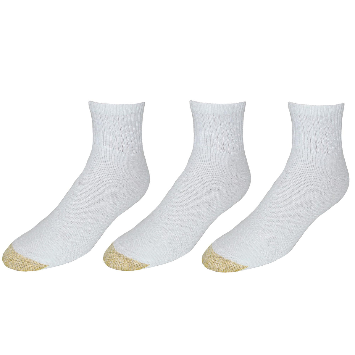 Gold Toe Women's Extended Size Quarter Socks (3 Pair Pack) - White