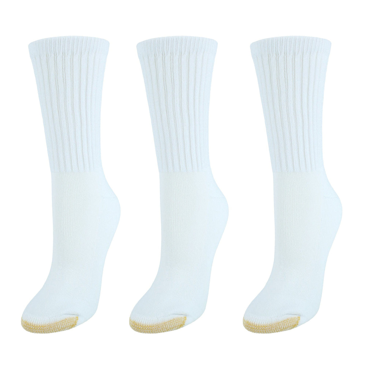 Gold Toe Women's Extended Size AquaFX Crew Socks (3 Pair Pack) - White