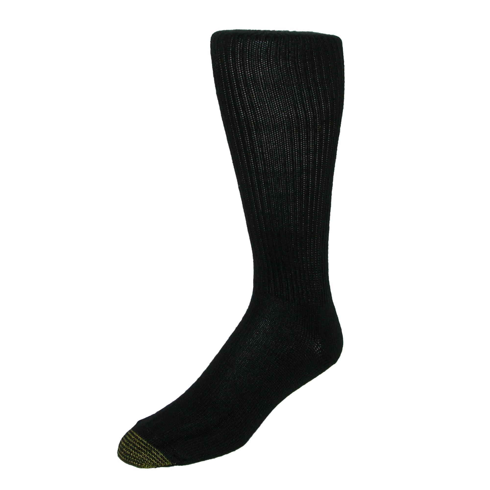 Gold Toe Men's Mid Calf Fluffies Socks (Pack of 3) - Black Gold Toe Men's Mid Calf Fluffies Socks (Pack of 3) - Black