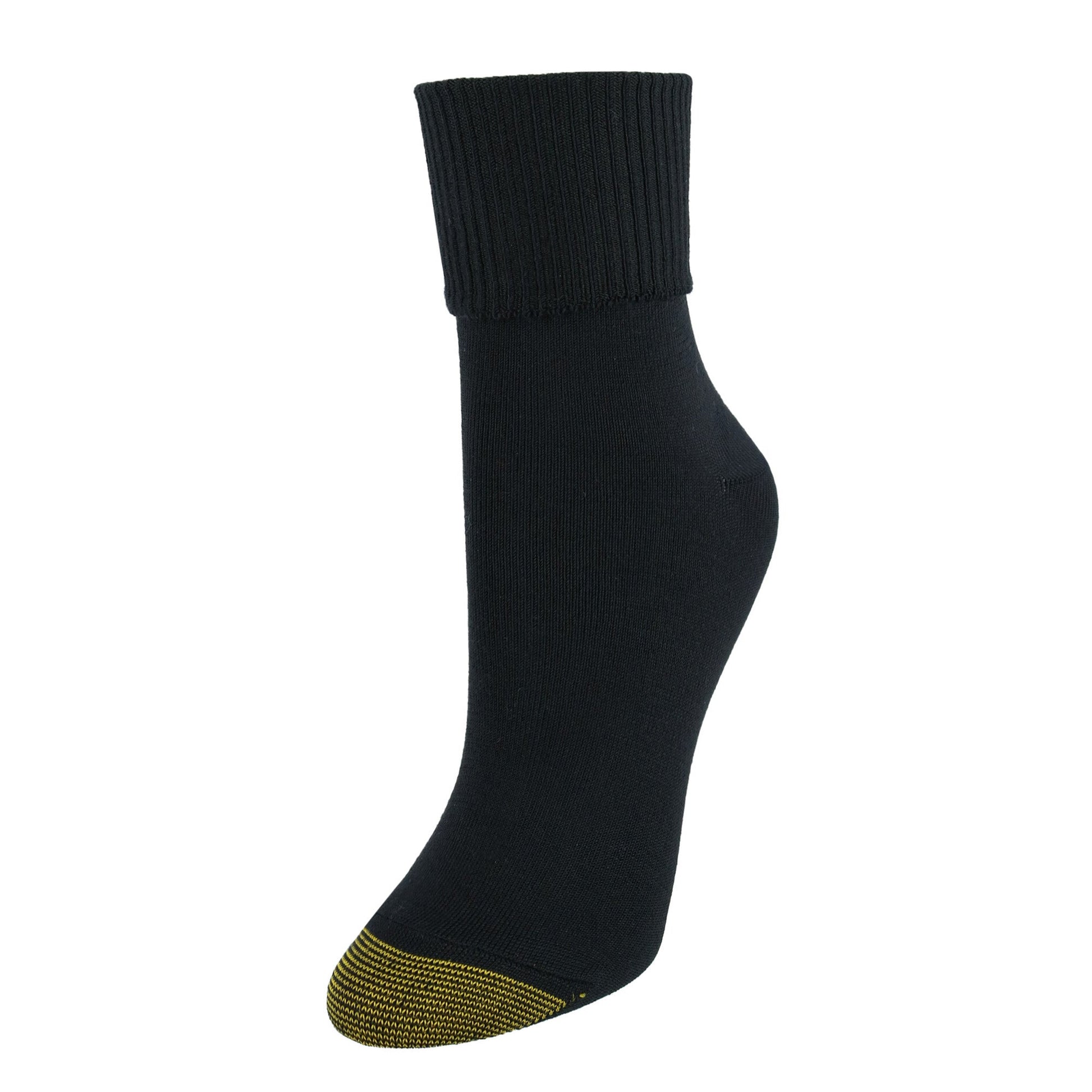 Gold Toe Women's Providence Turn Cuff Socks (3 Pair Pack) - Black