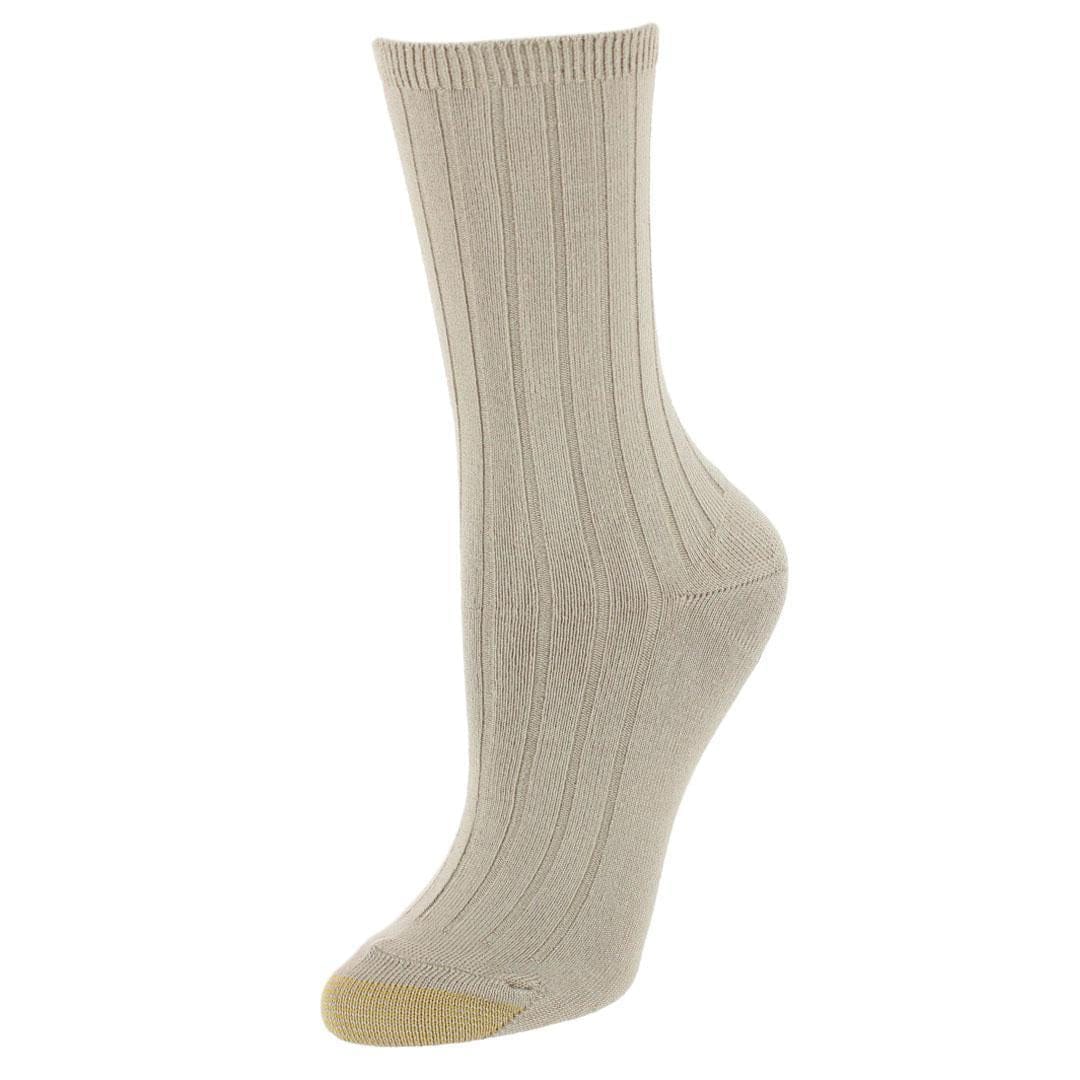 Gold Toe Women's Ultra Sof Verono Crew Socks (Pack of 3) - Khaki, String, Brown