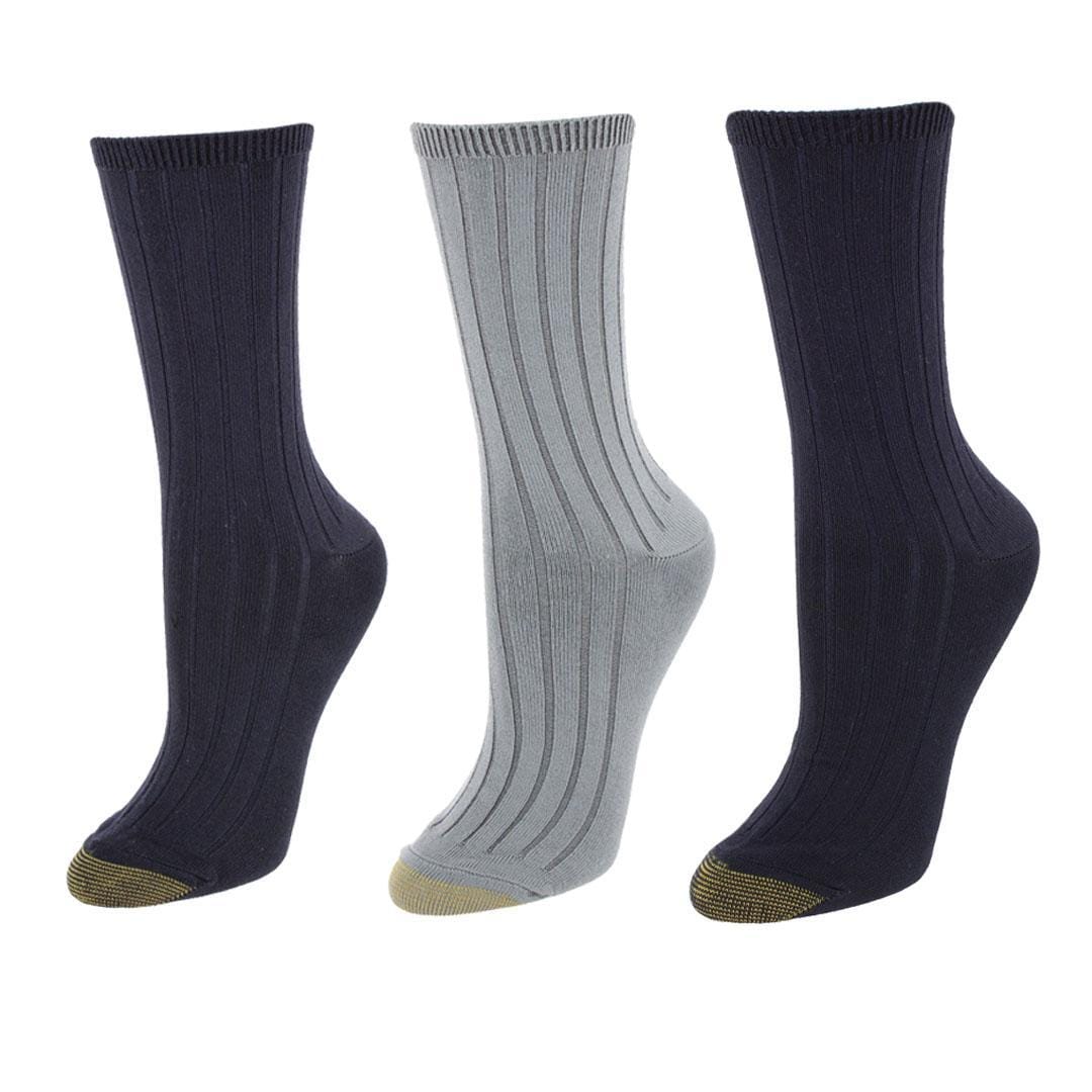Gold Toe Women's Ultra Sof Verono Crew Socks (Pack of 3) - Women's Ultra Sof Verono Crew Socks (Pack of 3)