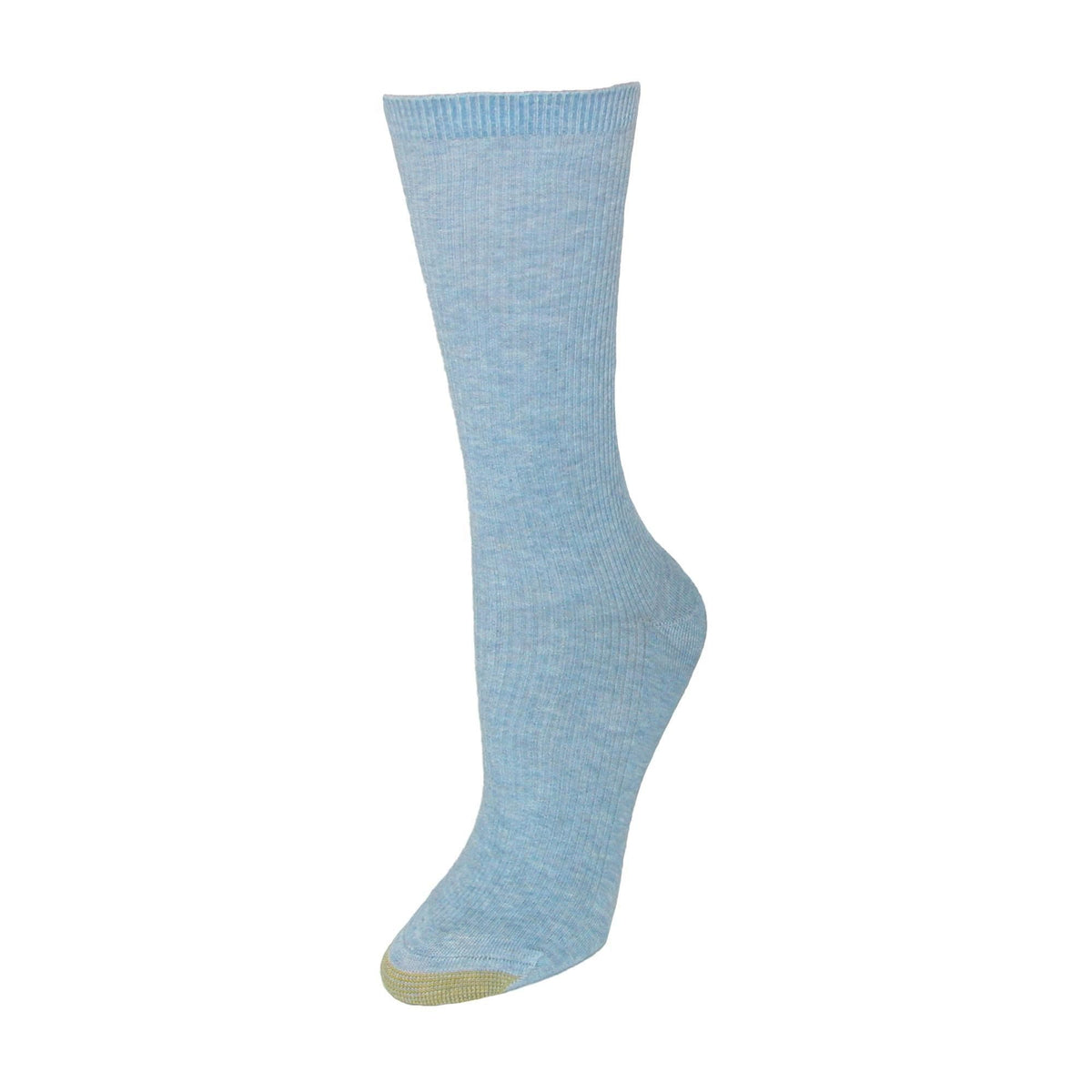 Gold Toe Women's Non Binding Ribbed Crew Socks (3 Pair Pack) - Blue Multi