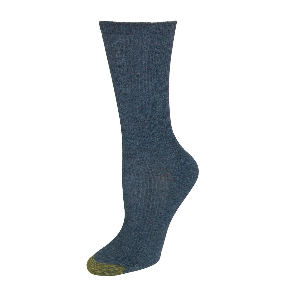 Gold Toe Women's Non Binding Ribbed Crew Socks (3 Pair Pack) - Blue Multi