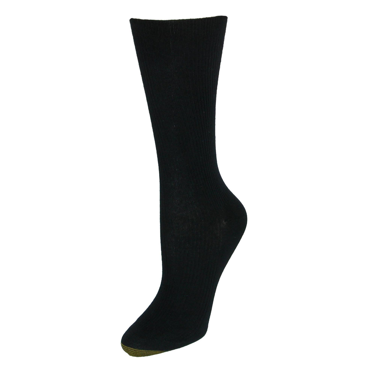 Gold Toe Women's Non Binding Ribbed Crew Socks (3 Pair Pack) - Blue Multi