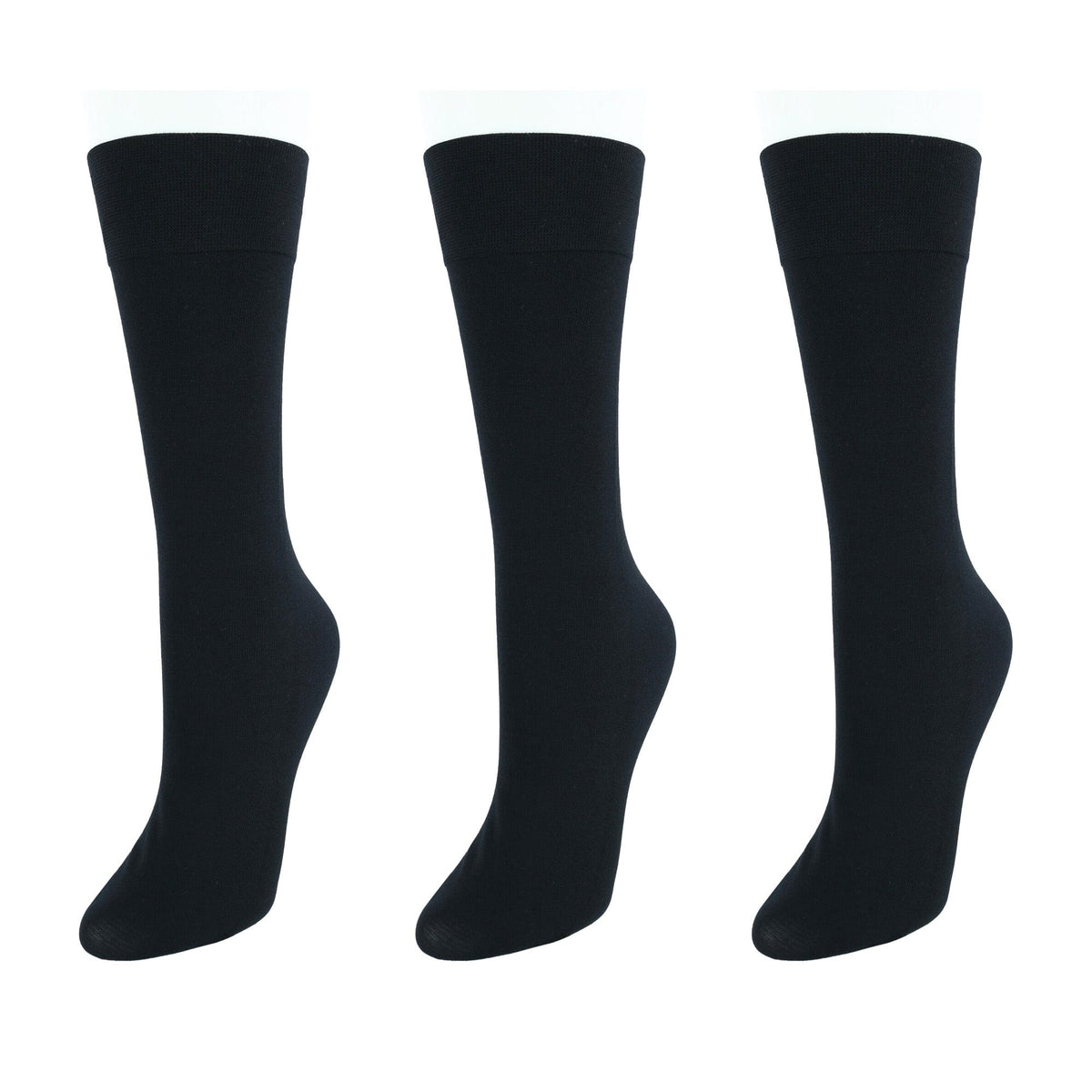 Gold Toe Women's Pima Cotton Blend Trouser Socks (3 Pair Pack) - Black