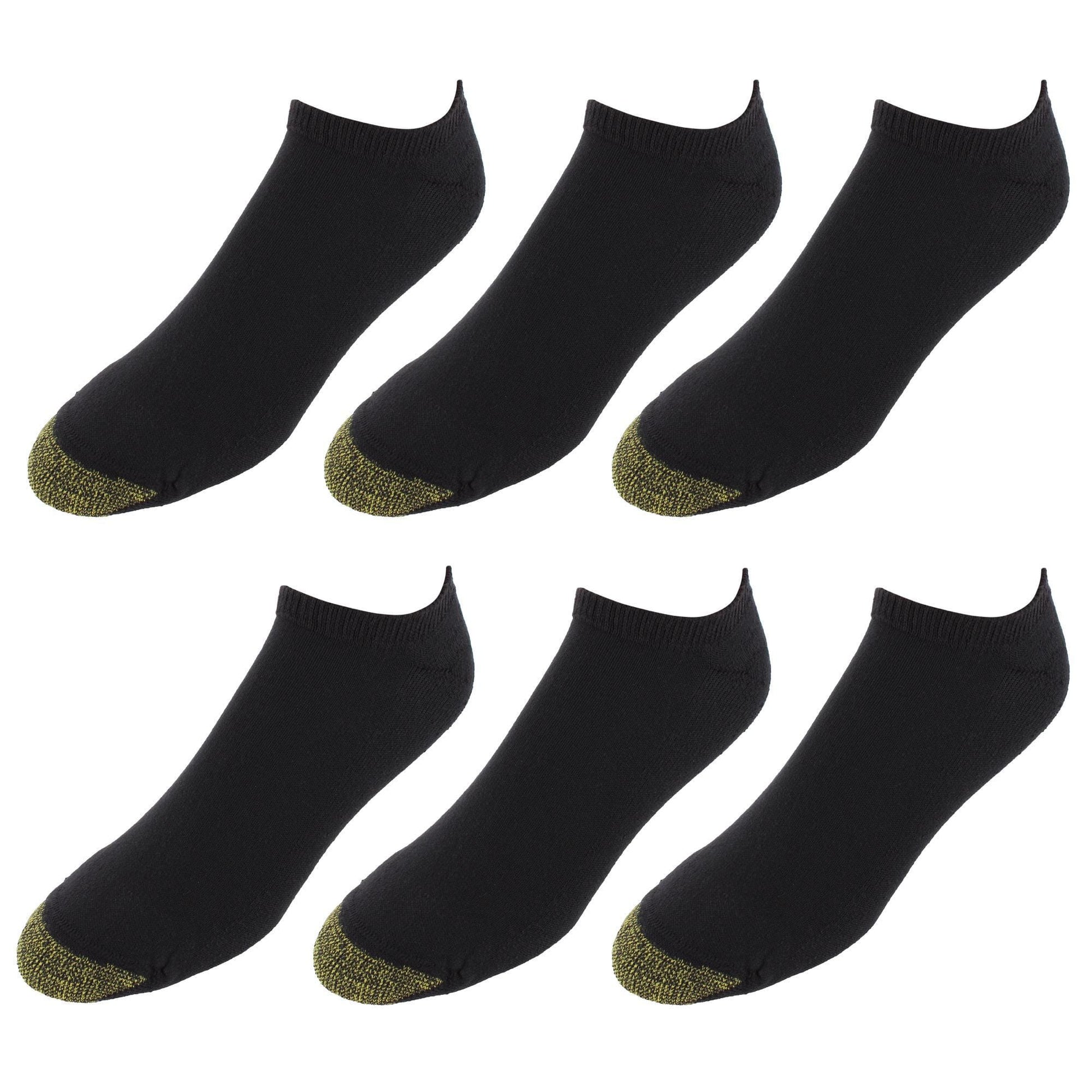 Gold Toe Men's Cushioned Cotton No Show Socks (6 Pack) - Black