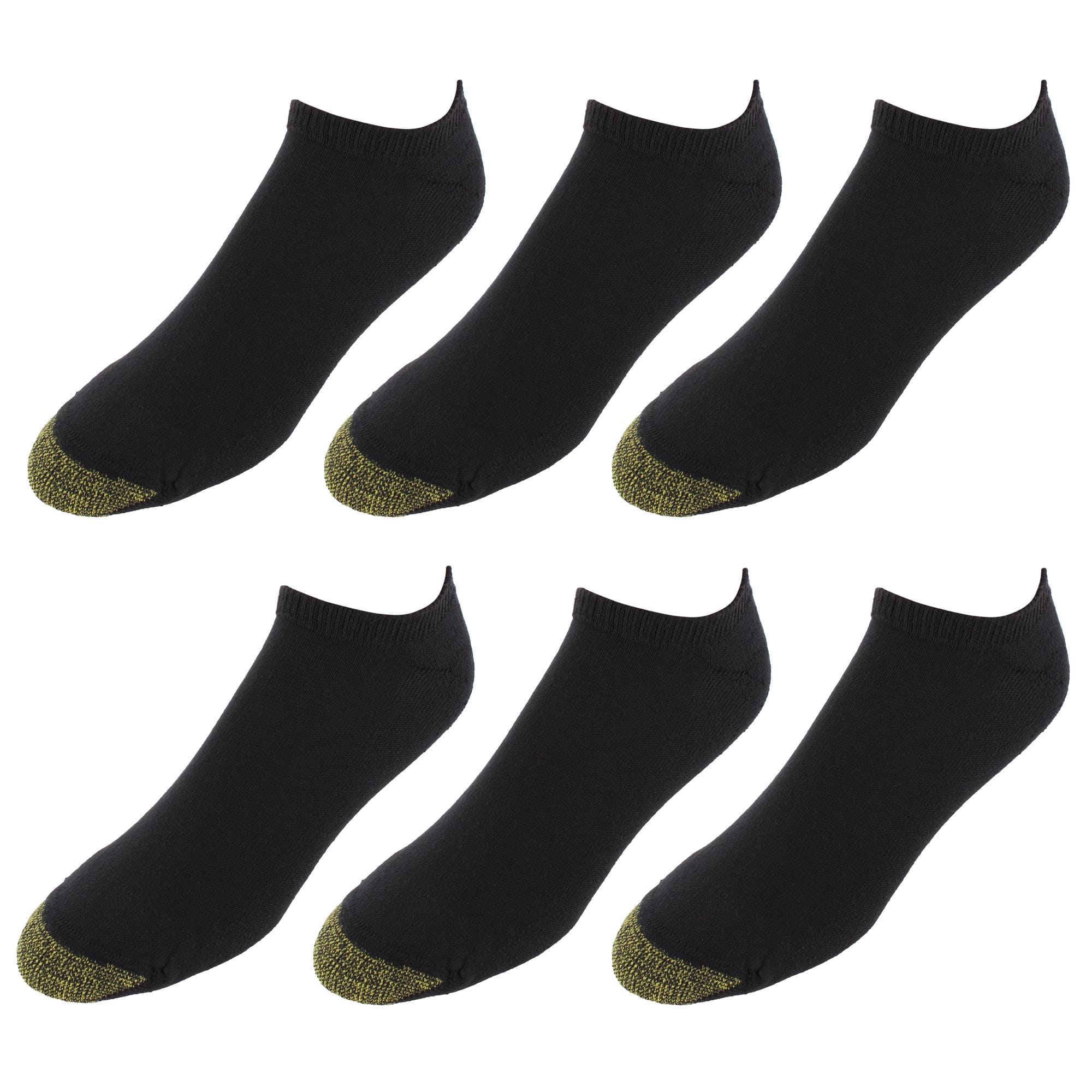 Gold Toe Men's Cushioned Cotton No Show Socks (6 Pack) - Black
