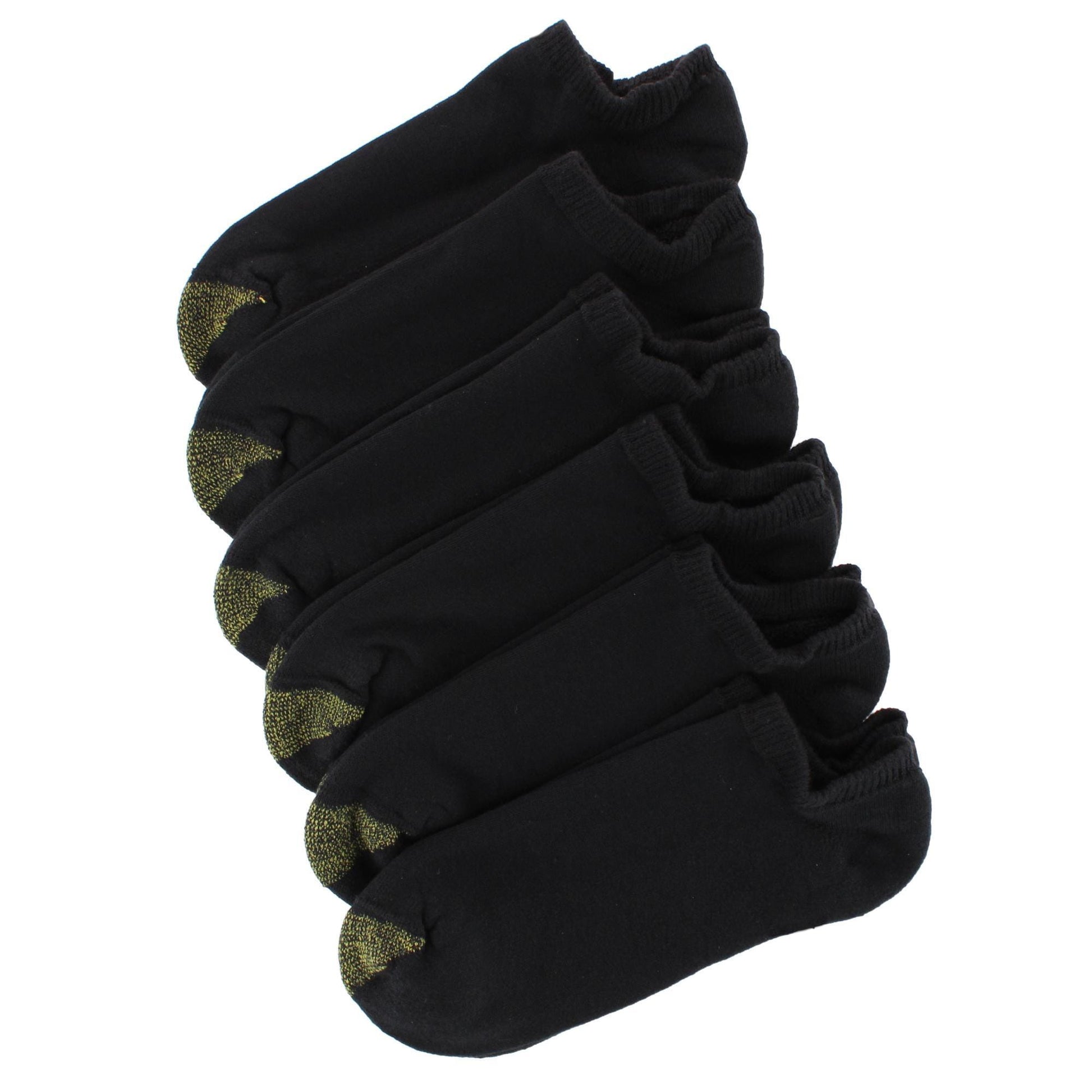 Gold Toe Men's Cushioned Cotton No Show Socks (6 Pack) - Black