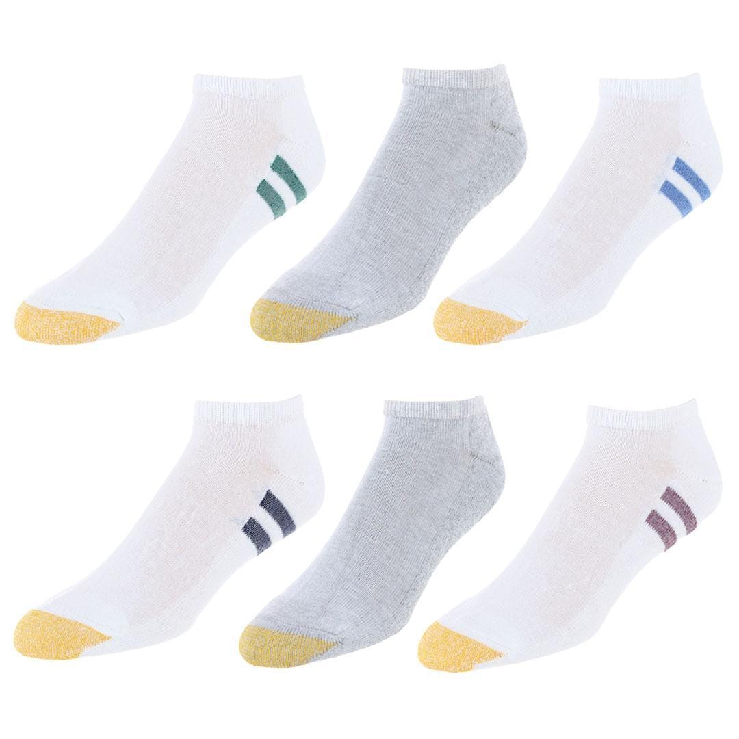 Gold Toe Men's Cushioned Cotton No Show Socks (6 Pack) - Multiple