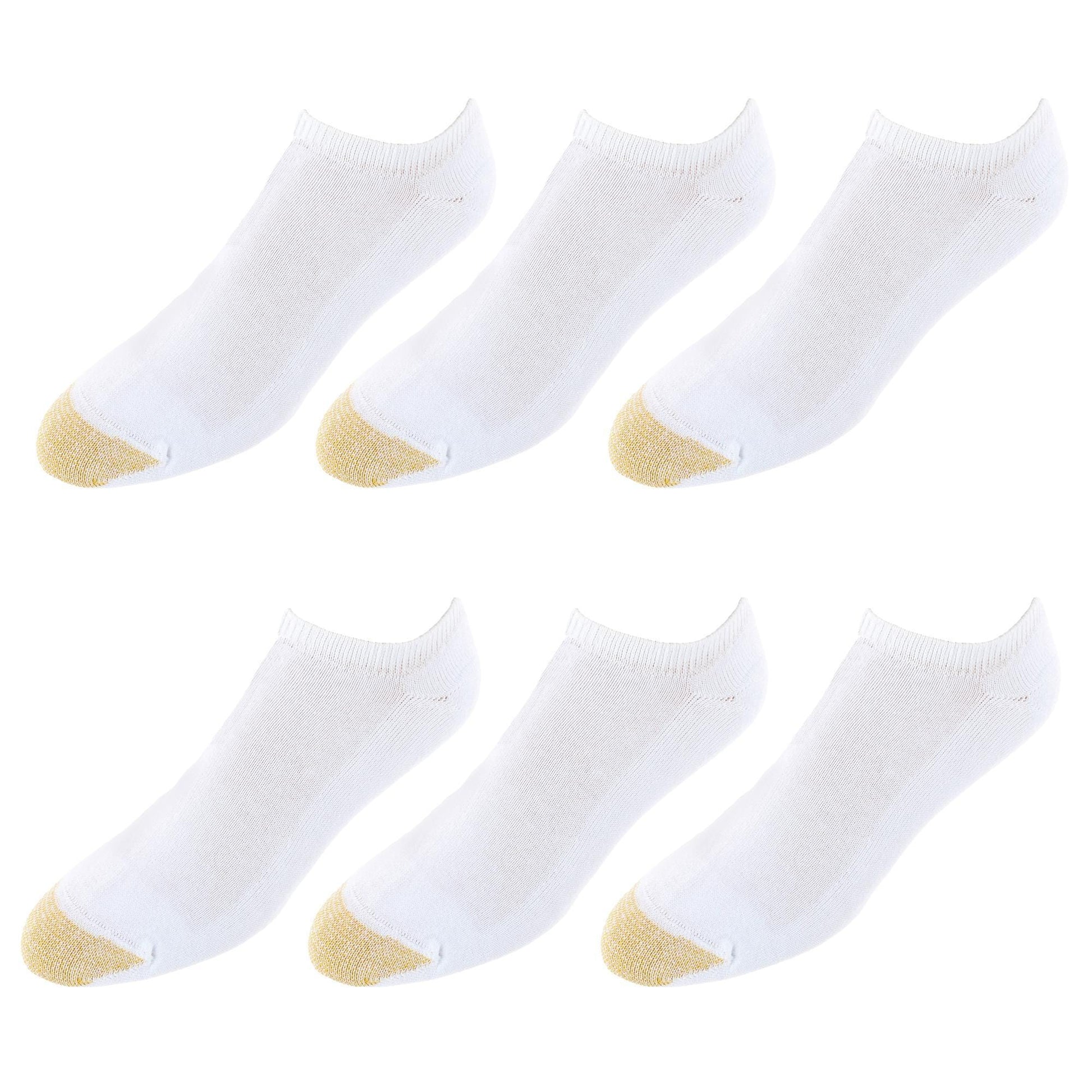 Gold Toe Men's Cushioned Cotton No Show Socks (6 Pack) - White