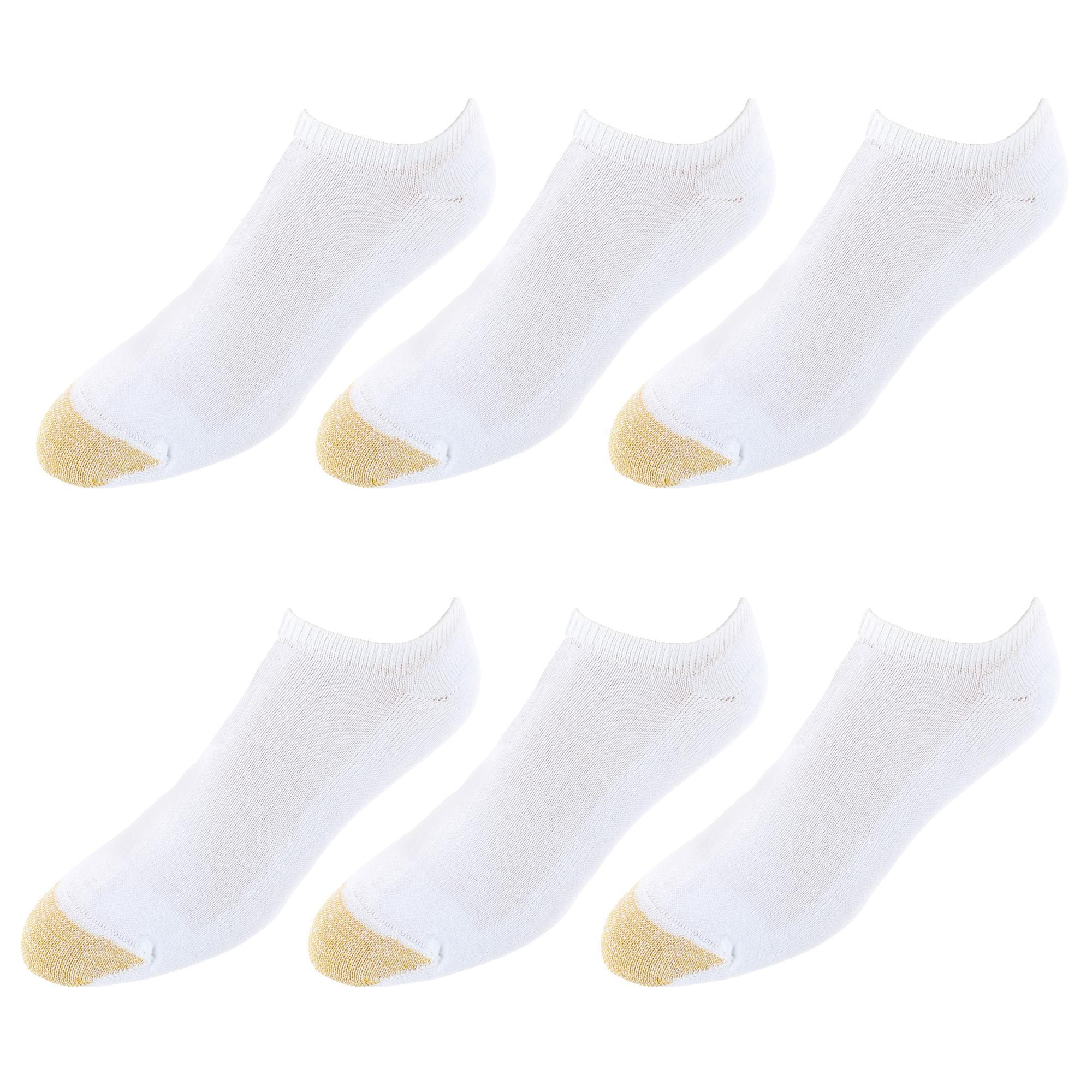 Gold Toe Men's Cushioned Cotton No Show Socks (6 Pack) - White