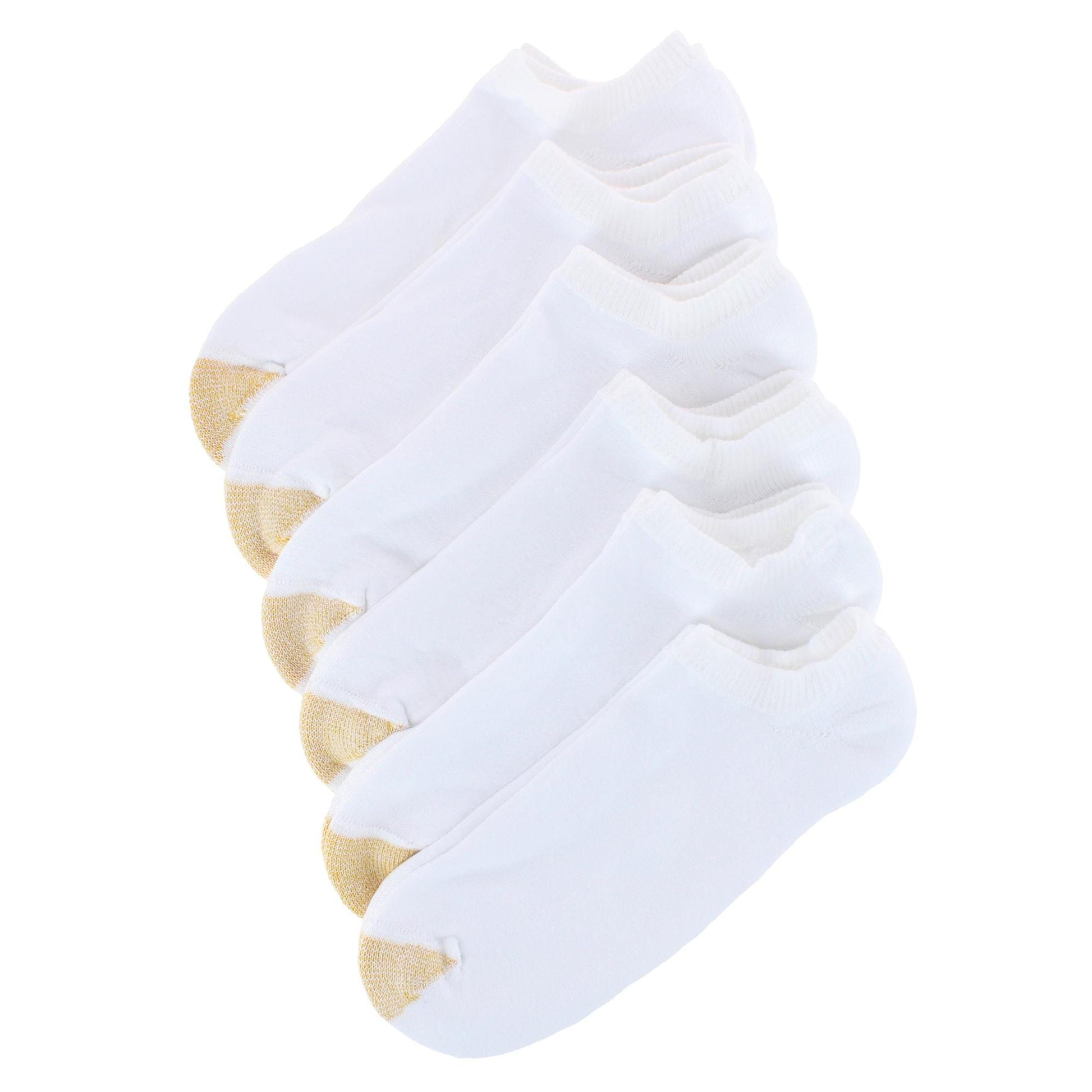 Gold Toe Men's Cushioned Cotton No Show Socks (6 Pack) - White