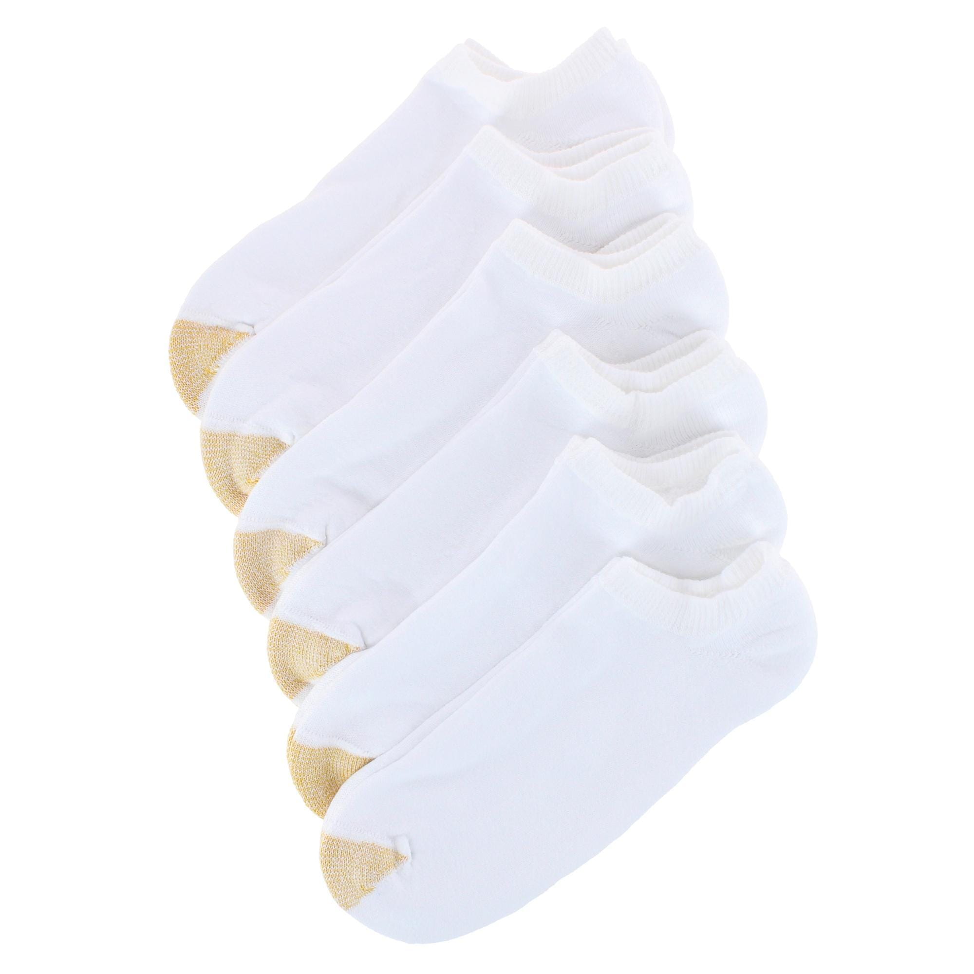 Gold Toe Men's Cushioned Cotton No Show Socks (6 Pack) - White
