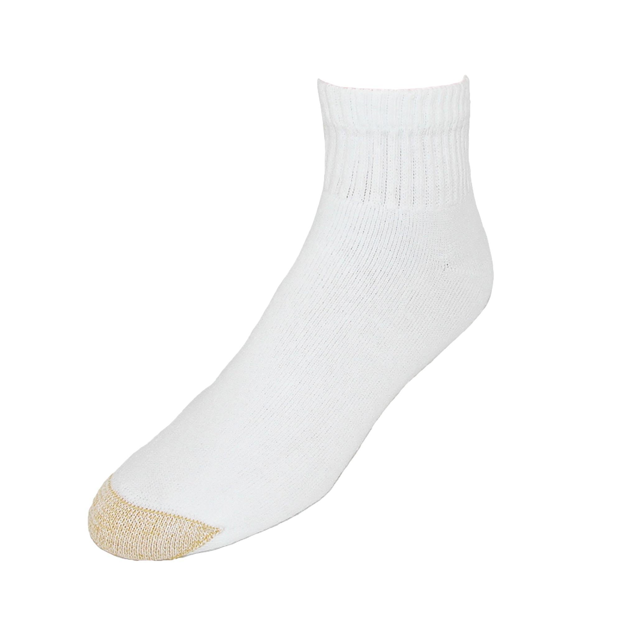 Gold Toe Men's Big & Tall Cotton Quarter Socks (Pack of 6) - 3 Black & 3 White