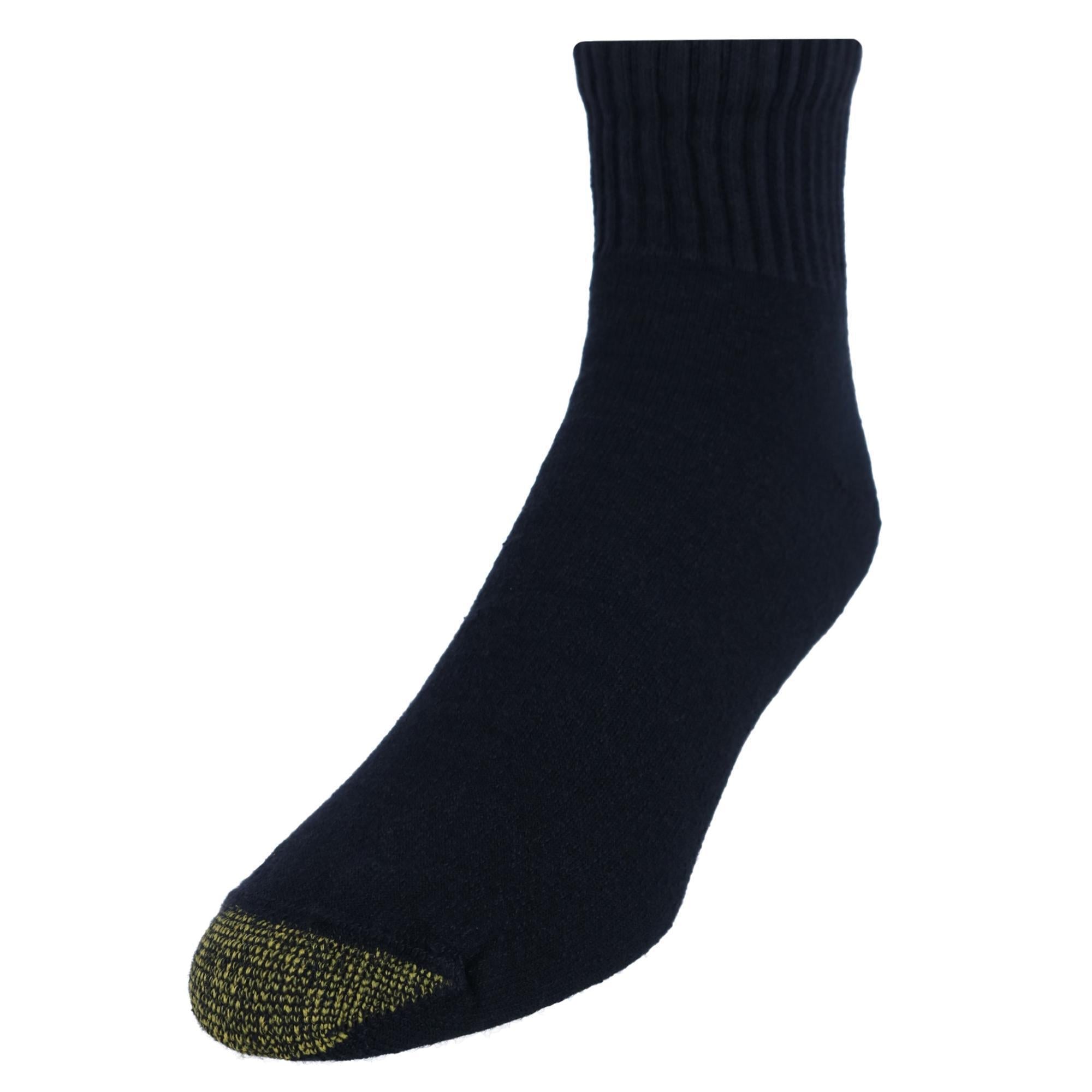 Gold Toe Men's Big & Tall Cotton Quarter Socks (Pack of 6) - 3 Black & 3 White