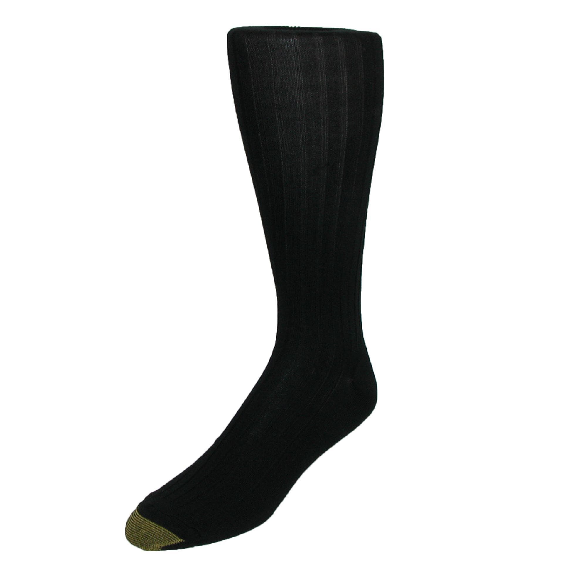 Gold Toe Men's Mercerized Cotton Over the Calf Dress Socks (Pack of 3) - Men's Mercerized Cotton Over the Calf Dress Socks (Pack of 3)