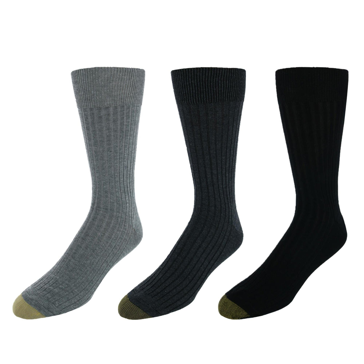 Men's Cotton Moisture Control Canterbury Crew Dress Socks (3 Pair Pack ...