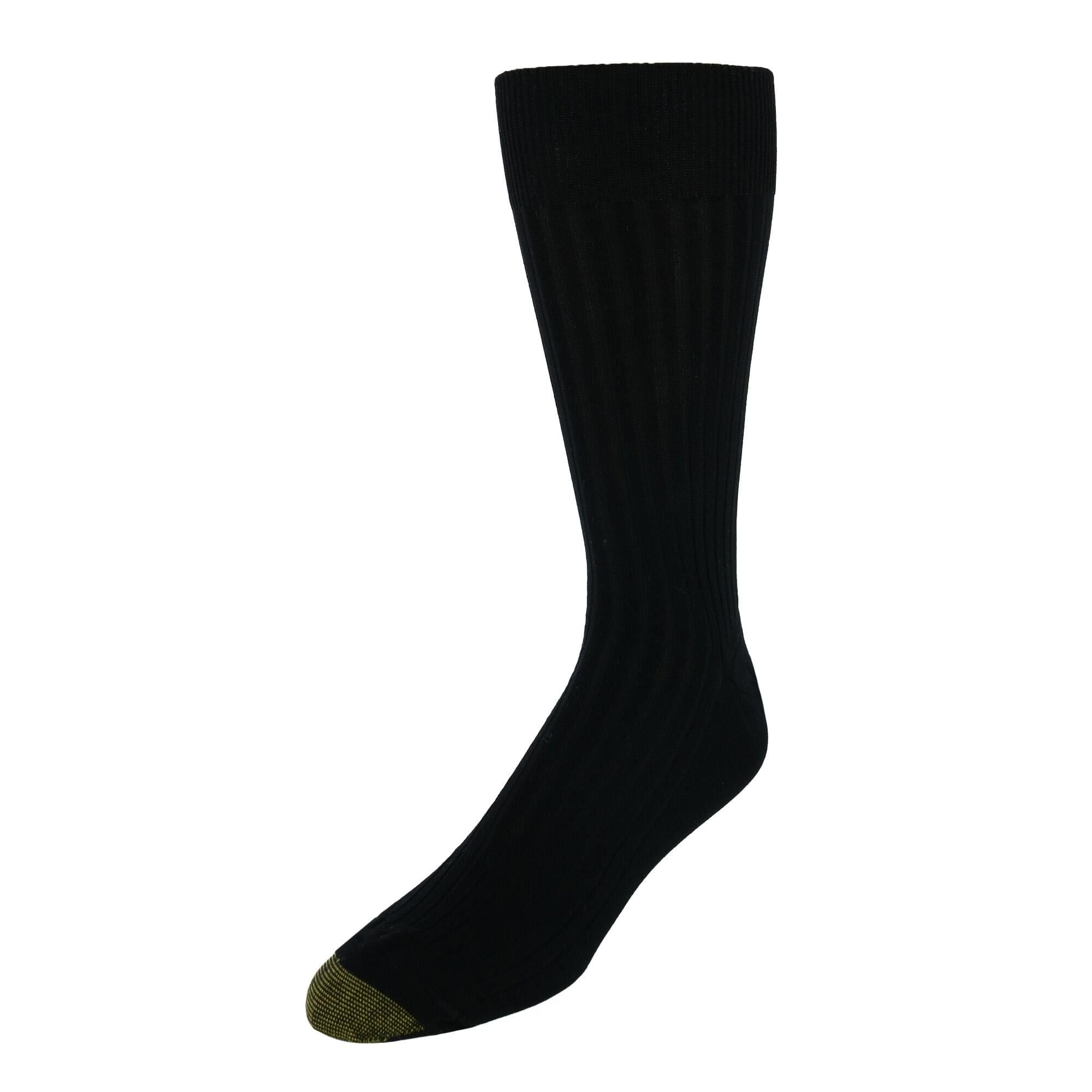 Gold Toe Men's Moisture Control Canterbury Crew Dress Socks (3 Pair Pack) - Heather Grey, Dark Heather Grey, Black