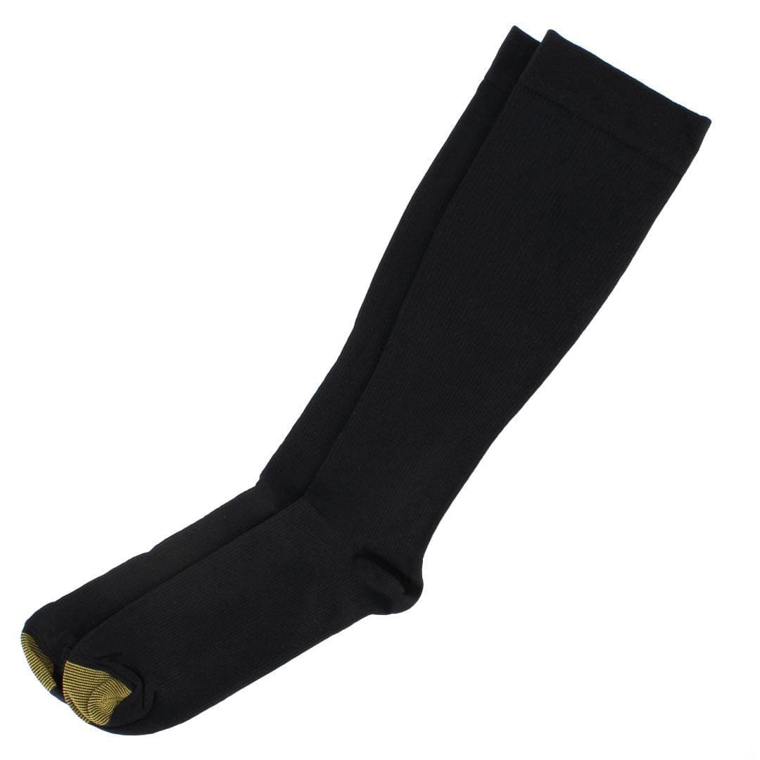 Gold Toe Men's Mild Compression OTC Rib Socks (3 Pair) - Black