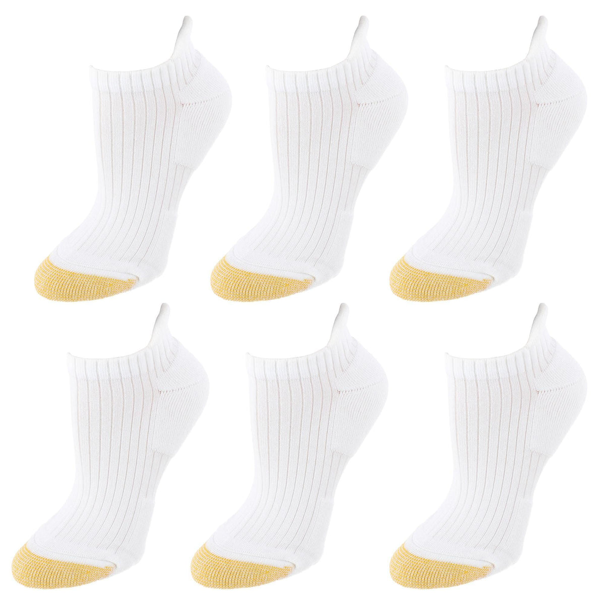 Gold Toe Women's NoShow Comfort Seams Socks (6 Pairs) - White