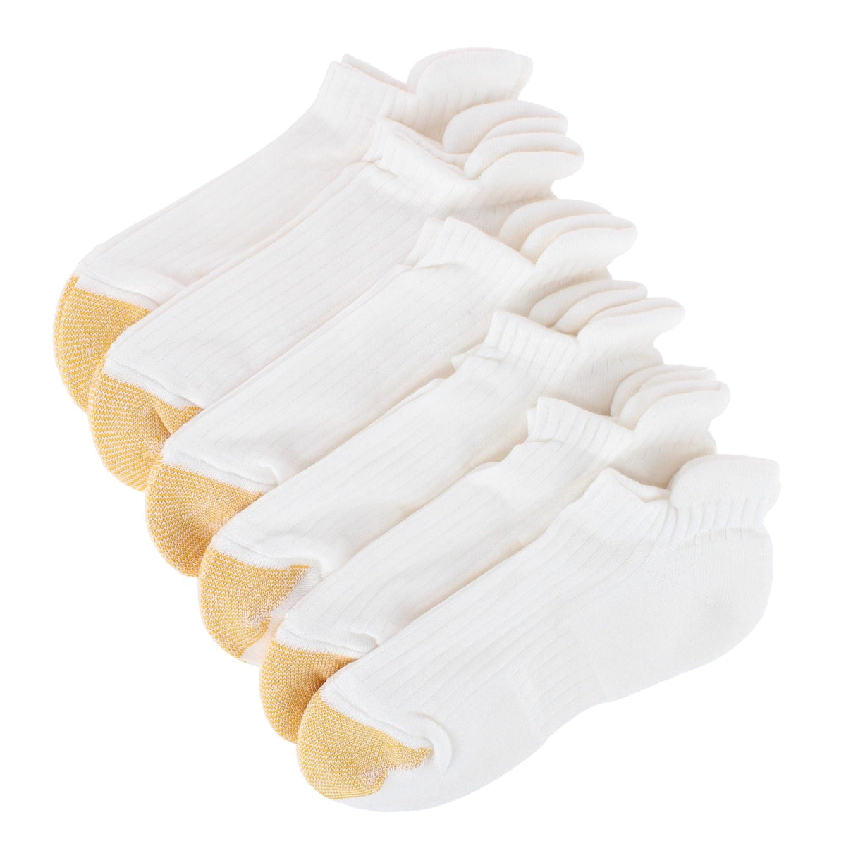 Gold Toe Women's NoShow Comfort Seams Socks (6 Pairs) - White