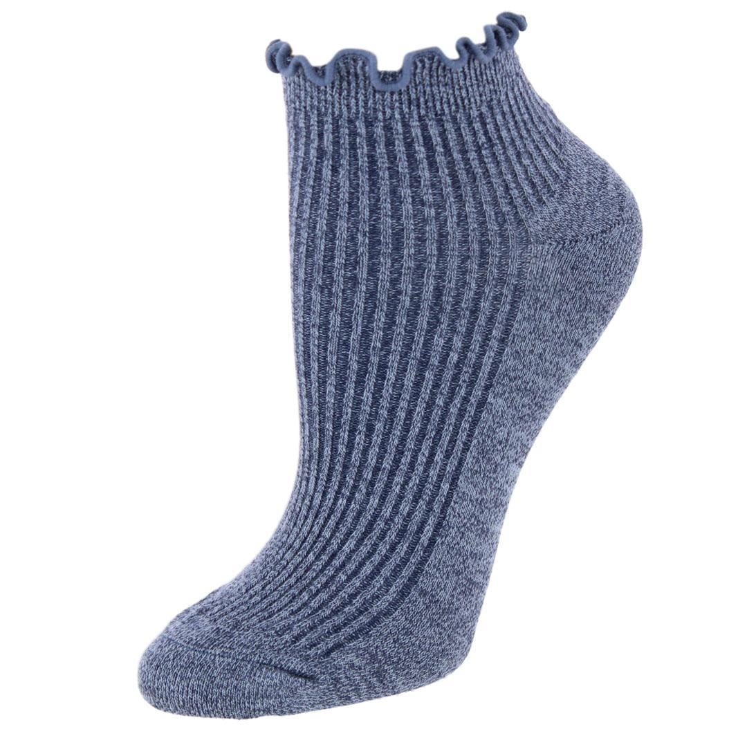 Gold Toe Women's Rib Lettuce Edge Quarter Socks (6 Pack) - Grey Mix