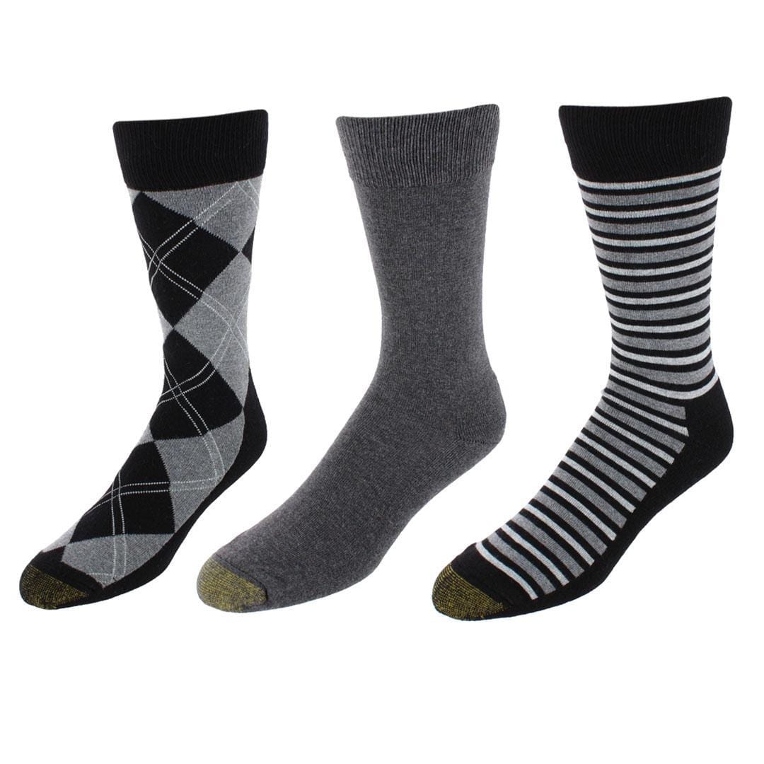 Gold Toe Men's Comfort Cushion Argyle Crew Socks (3 Pairs)